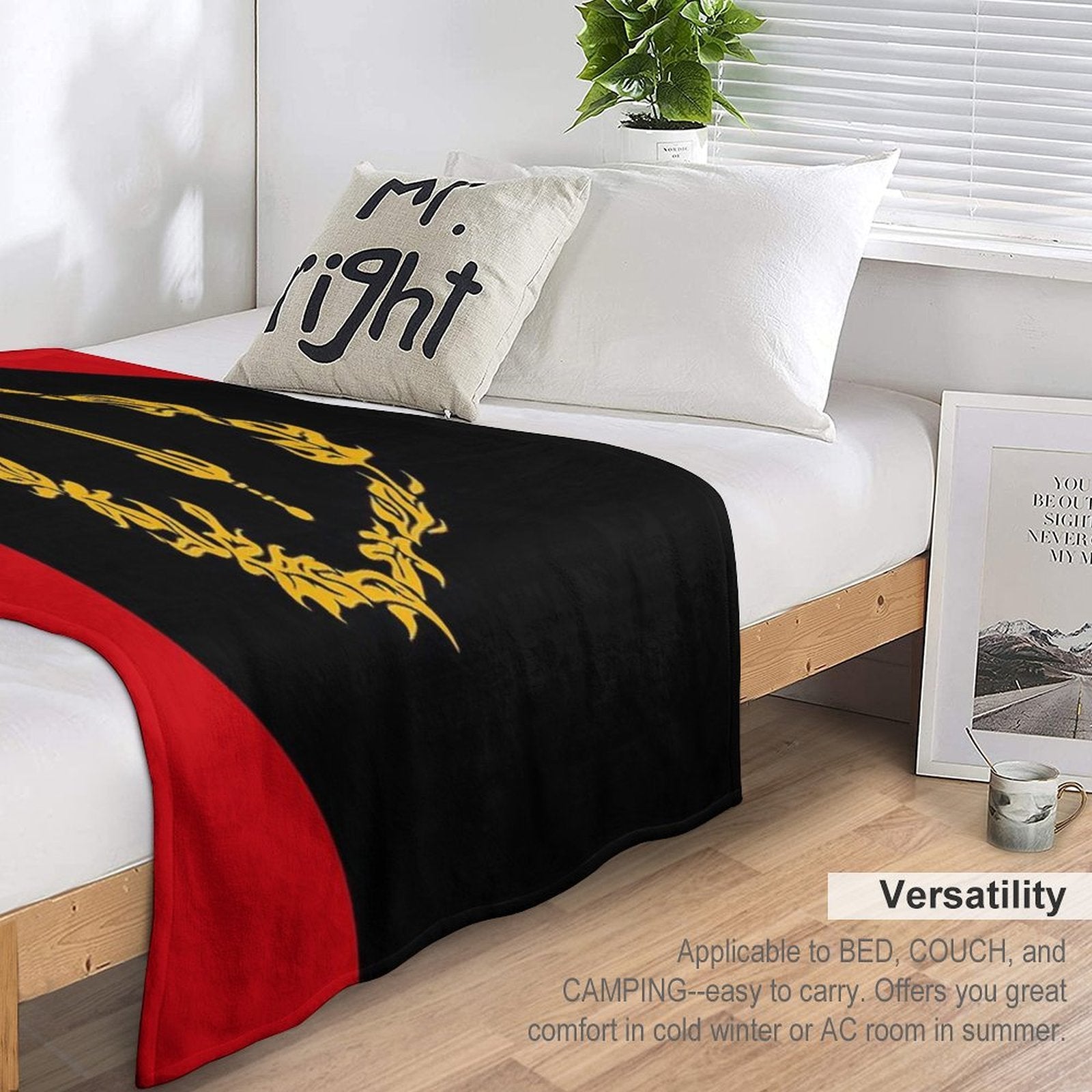 Black American Heritage Flag Travel-friendly Throw Blanket