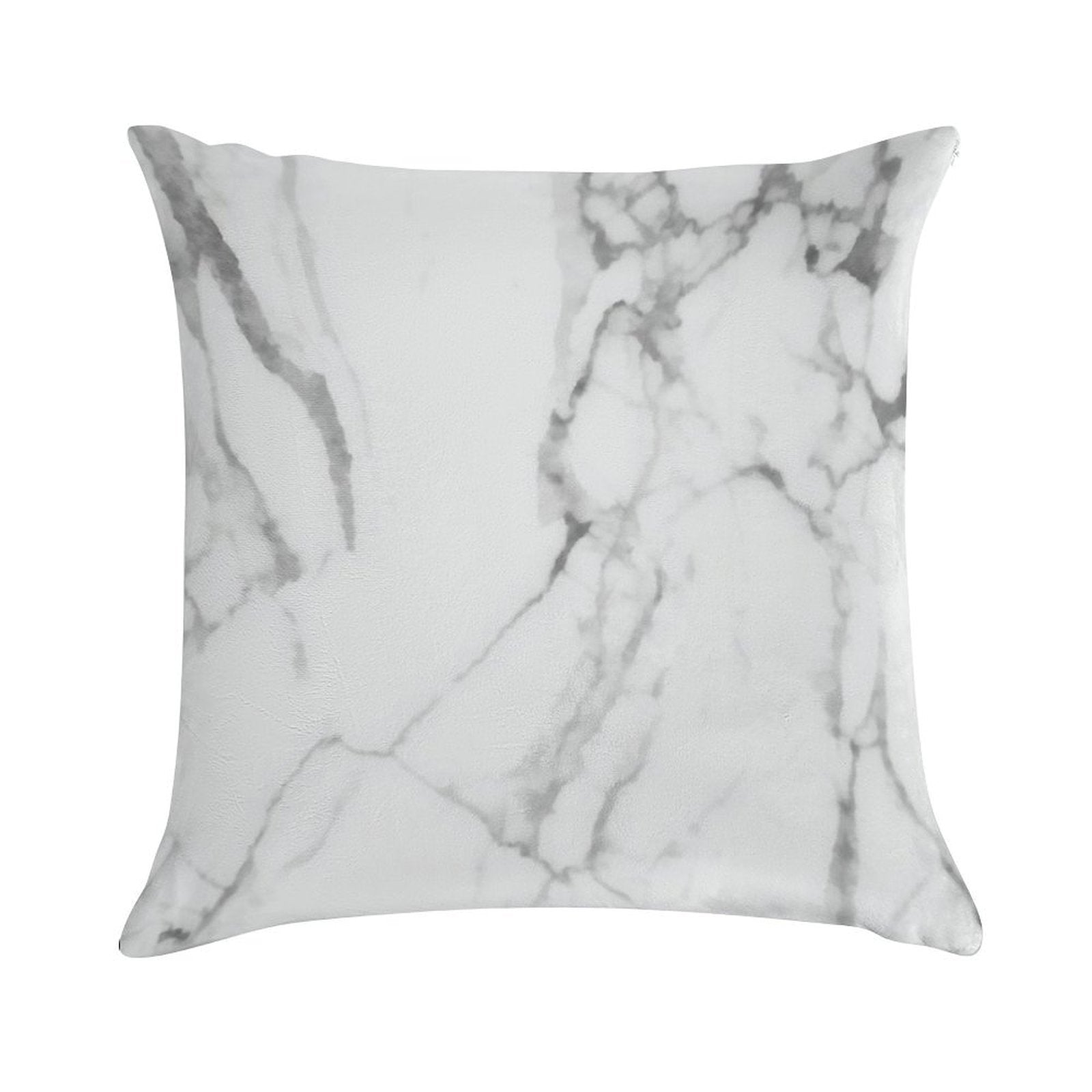 White Marble with Grey Veins Soft Fade-Resistant Throw Pillow