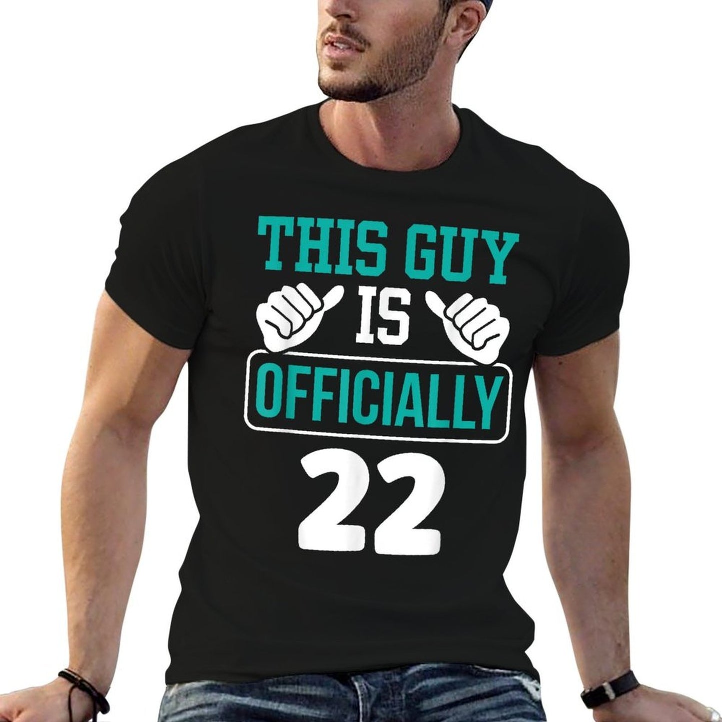 This Guy Is Officially 22 Celebration Birthday Party Slim-fit Cut T-Shirt