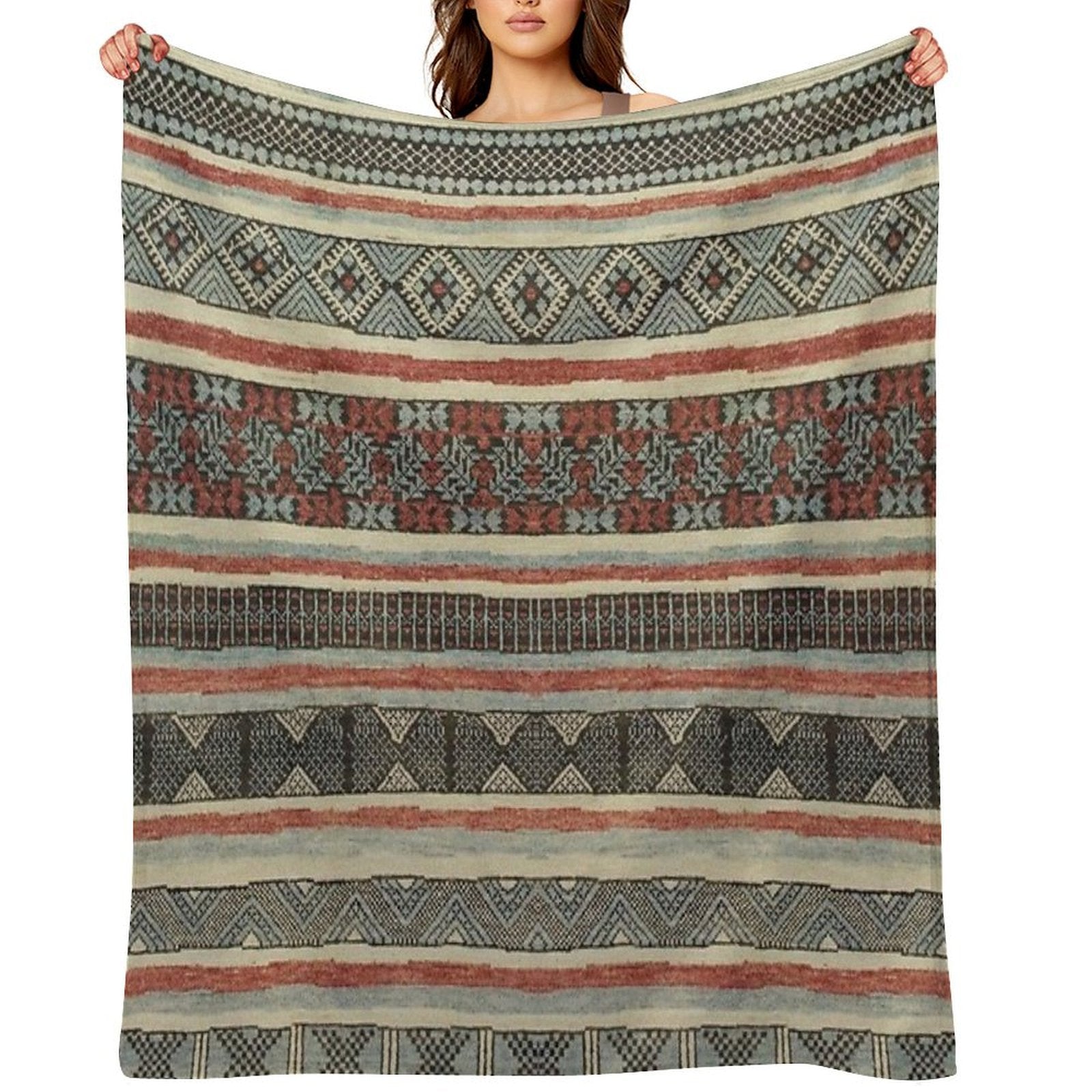 Traditional Pattern Artwork Multi-functional Throw Blanket