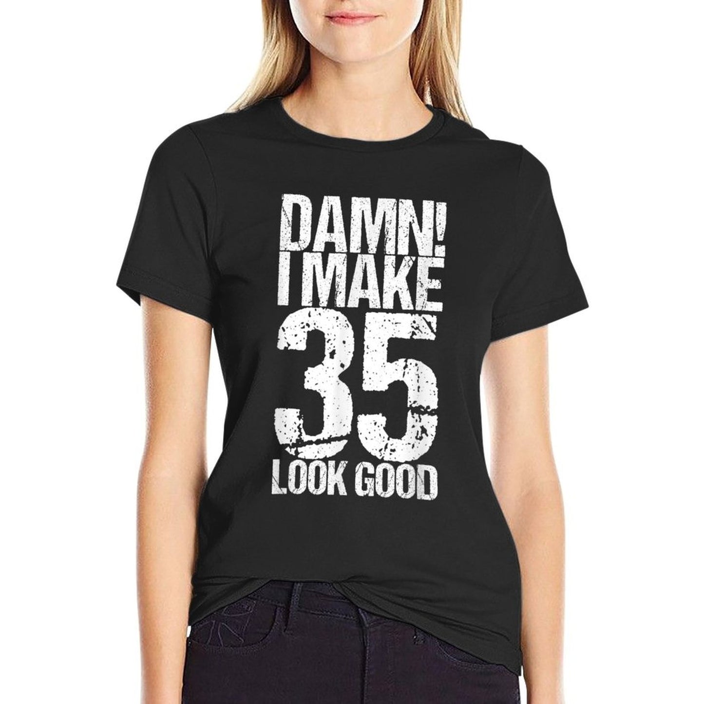 35 Years Old B-Day Funny 35th Birthday High-quality Stitching T-Shirt