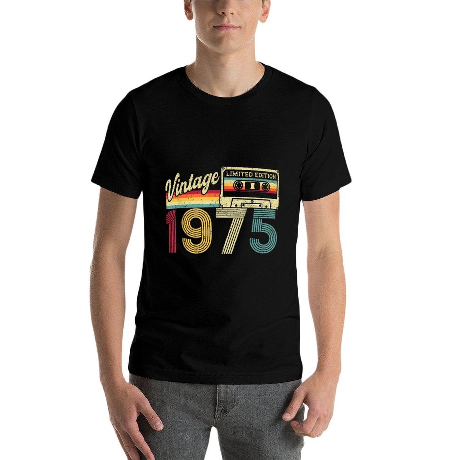 50 Years Old Gifts Vintage Born In 1975 Retro 50th Birthday  High-quality Stitching T-Shirt