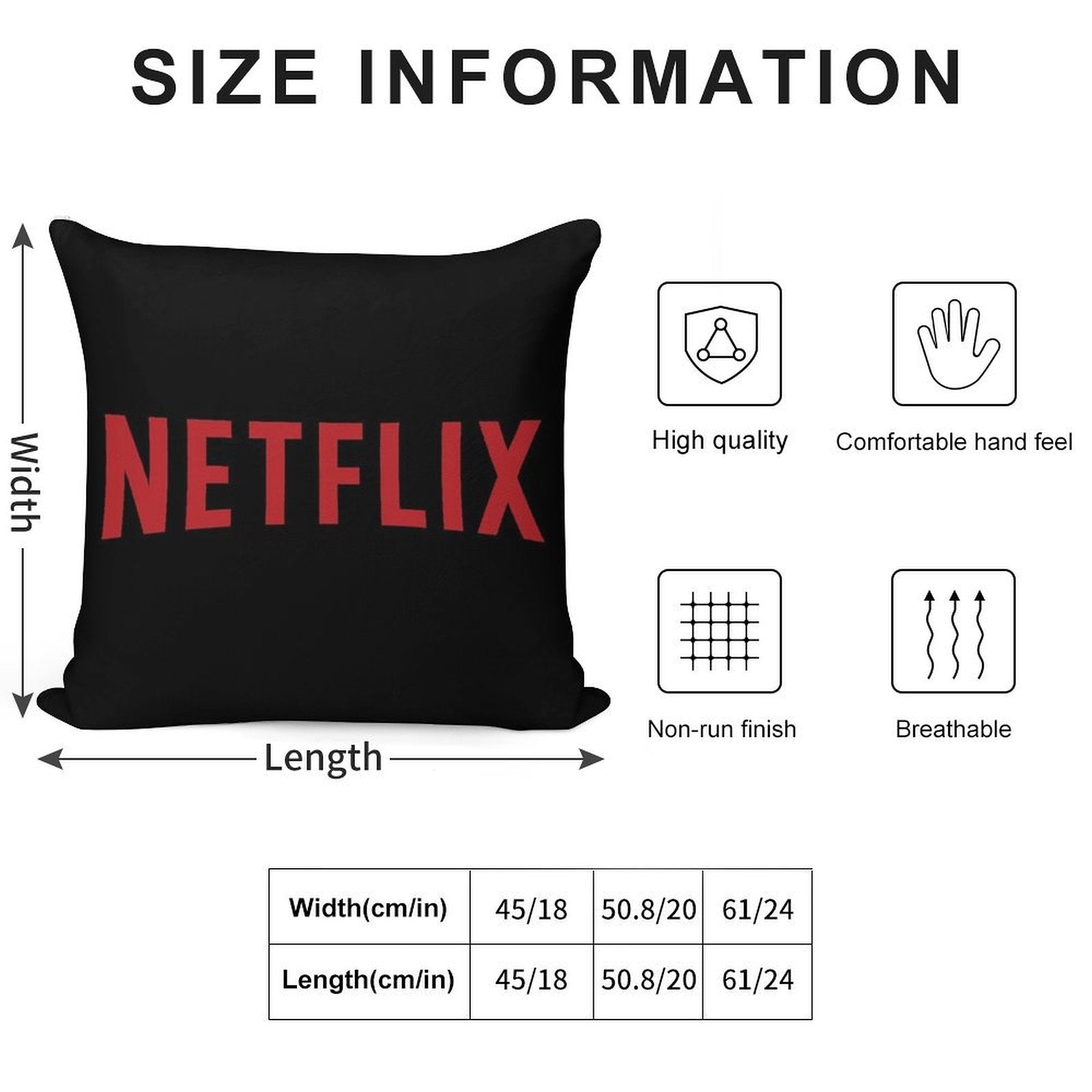 NETFLIX Soft Bedroom Essential Throw Pillow