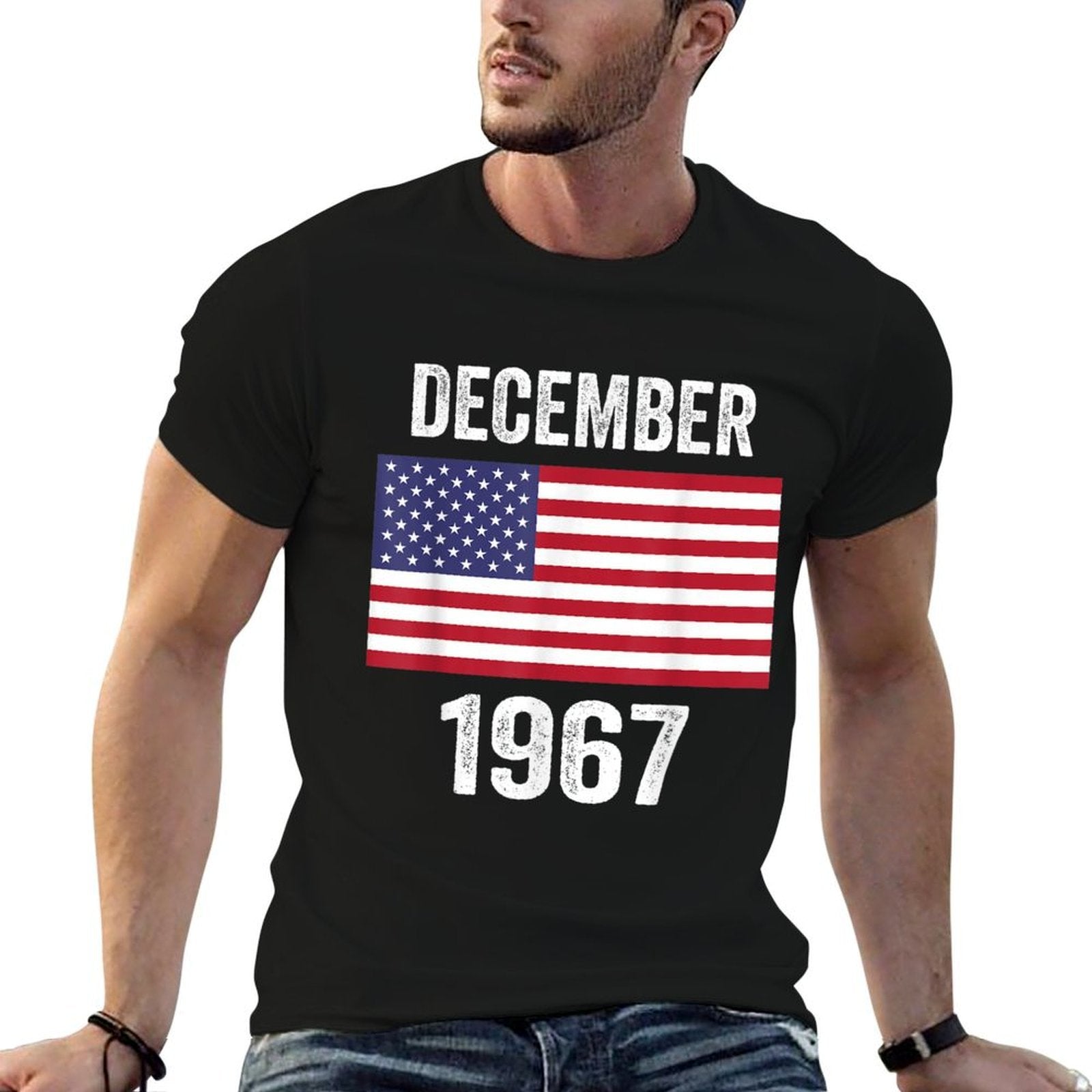 American December 1967 50 Years Old 50th Birthday  Summer-ready Fabric T-Shirt