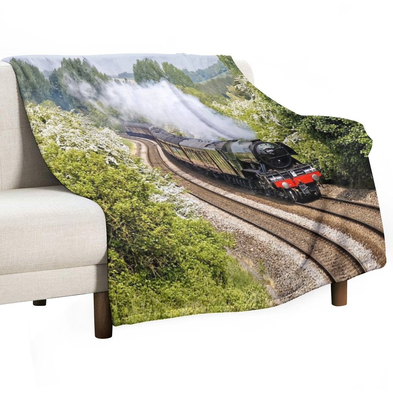 A3 Class 60103 Flying Scotsman Steam Locomotive Lightweight Throw Blanket