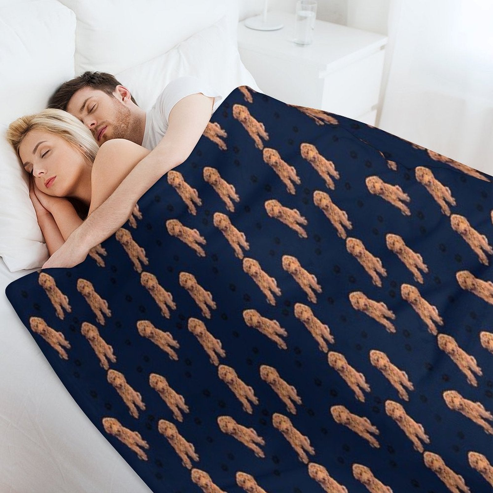 Red Goldendoodle Wrinkle-free Throw Blanket
