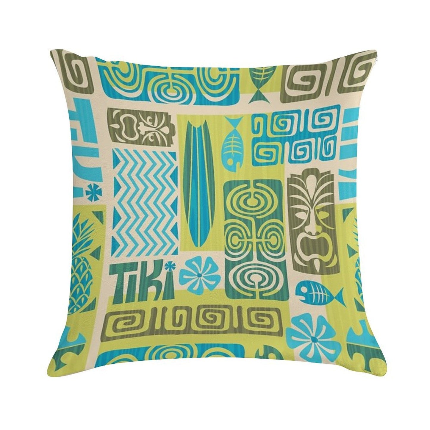 Tiki Time Luau Party Pattern Soft Easy Maintenance Throw Pillow