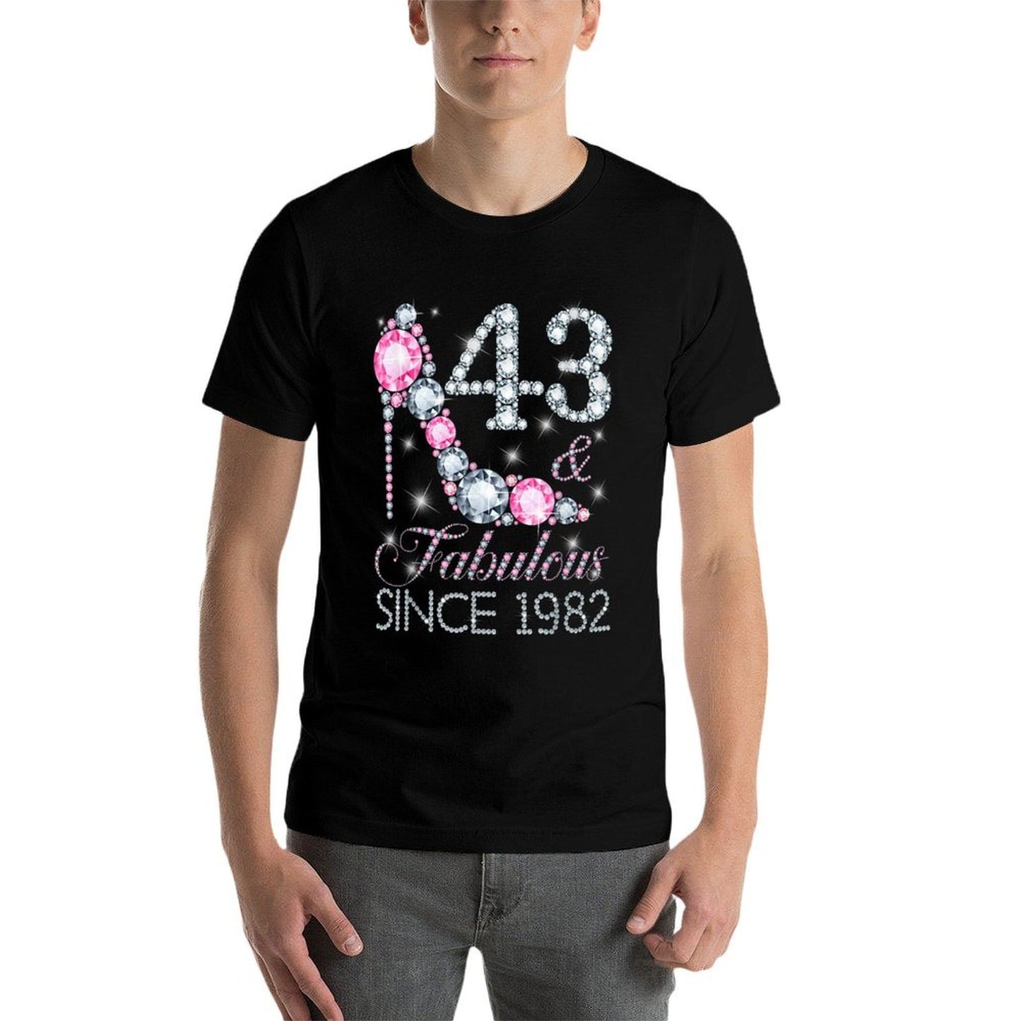 43 And Fabulous Since 1982 Happy 43rd Birthday Girl Lady  Oversized Silhouette T-Shirt