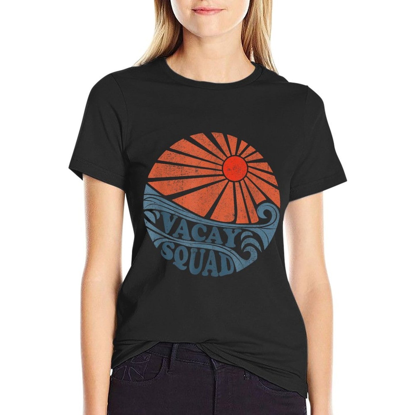 Vintage Vacay Squad Funny Retro 70s Beach Matching Vacation Versatile T-Shirt