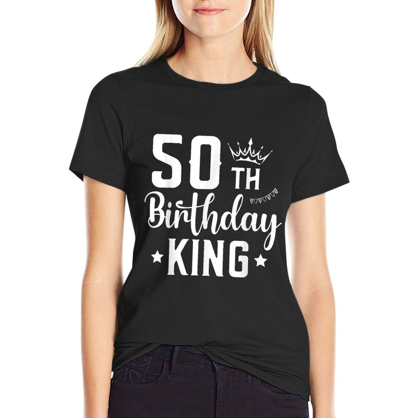 50 Year Old Birthday King Husband 50th Birthday  High-quality Stitching T-Shirt