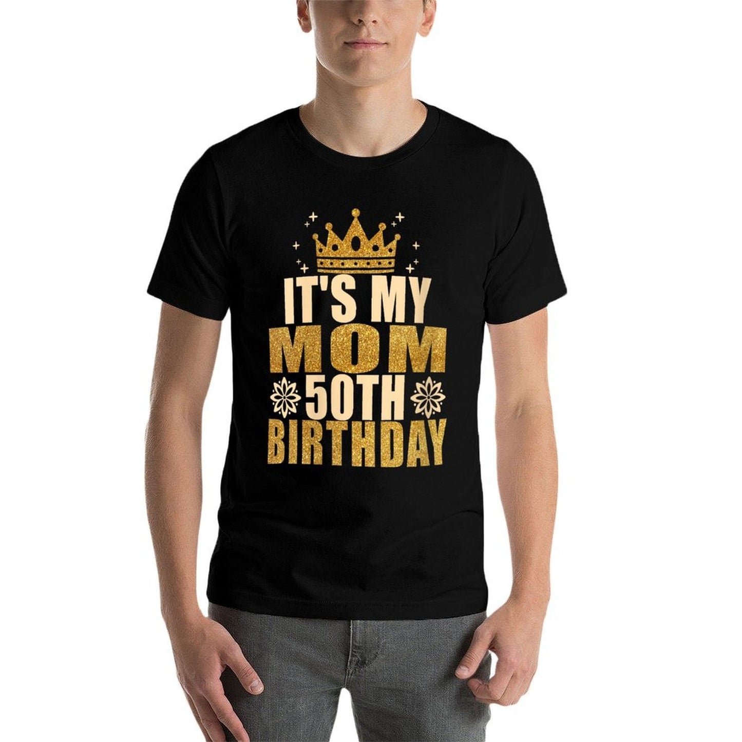 Womens Its My Mom 50th Birthday 50th Birthday Heathered Texture T-Shirt