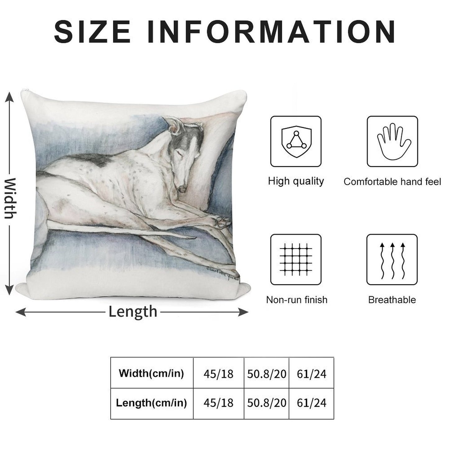 Sleeping Greyhound Soft Bedroom Essential Throw Pillow