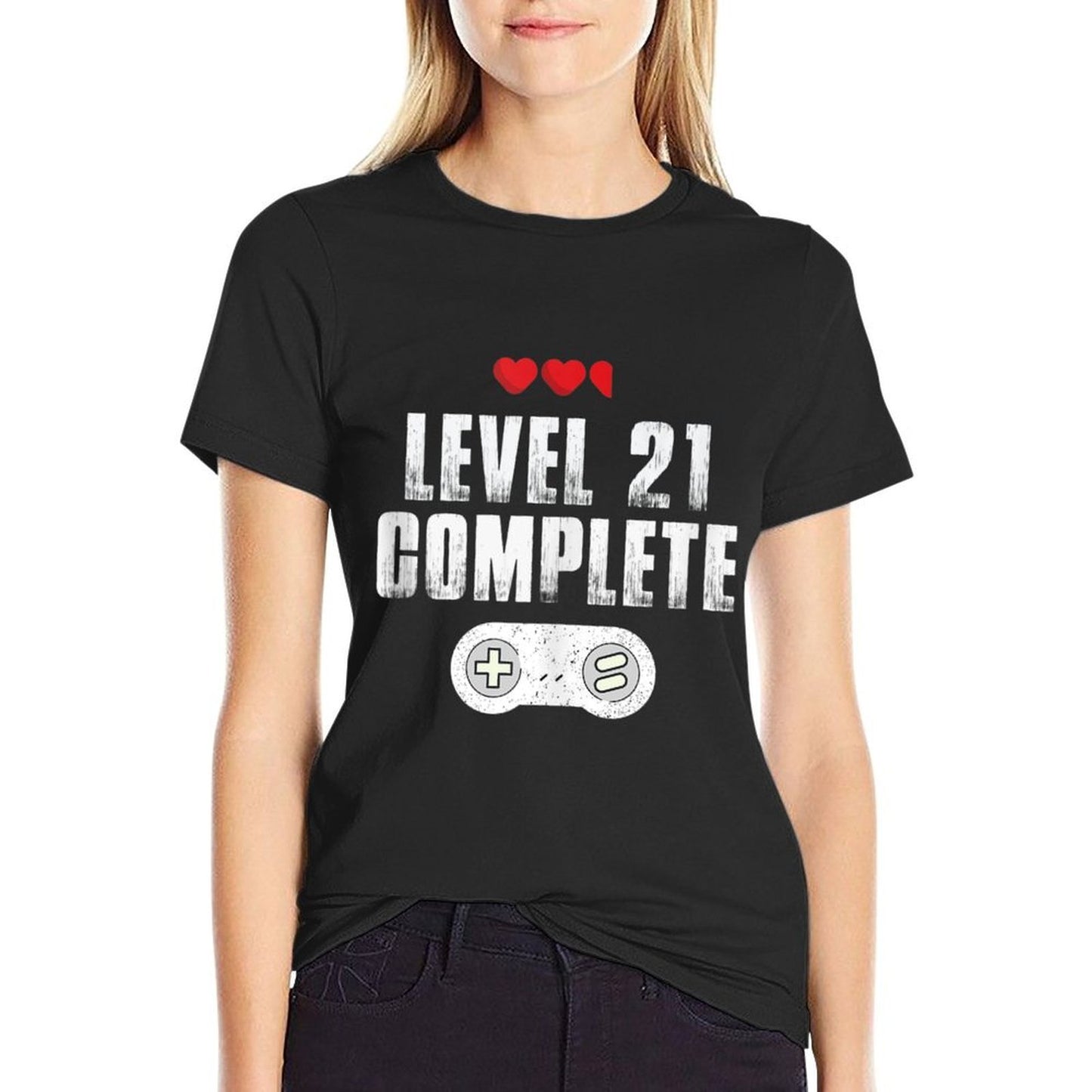 21st Birthday Gifts For Him And Her, Level 21 Complete Cotton T-Shirt