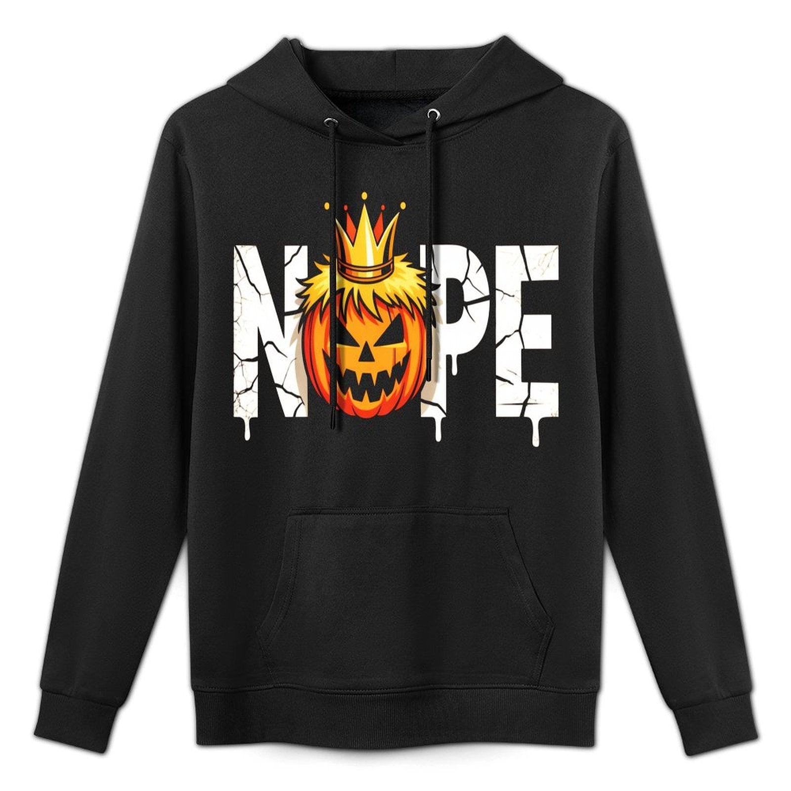 Funny No Kings Halloween 2025 Distressed USA Machine Washable Hoodie