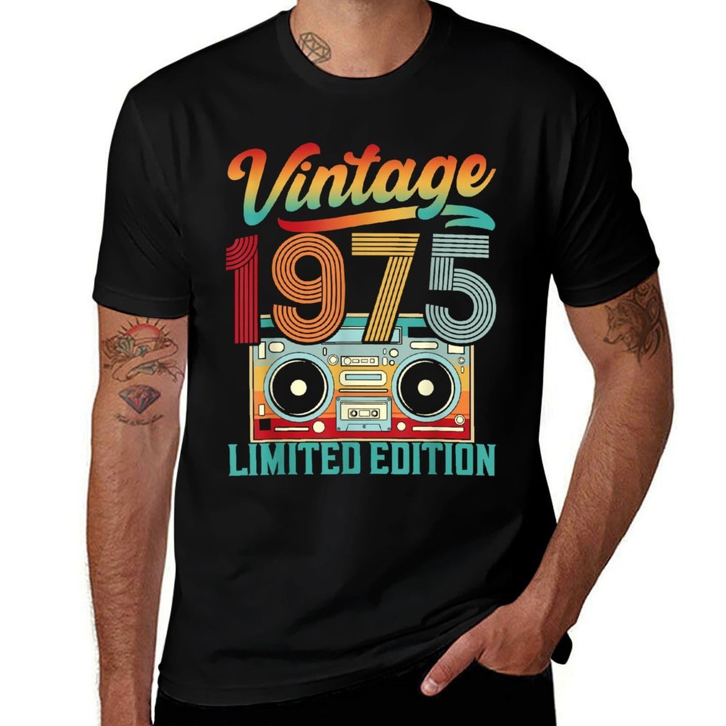 Vintage 50 Years Old Born 1975 Limited Edition 50th Birthday Tagless Design T-Shirt