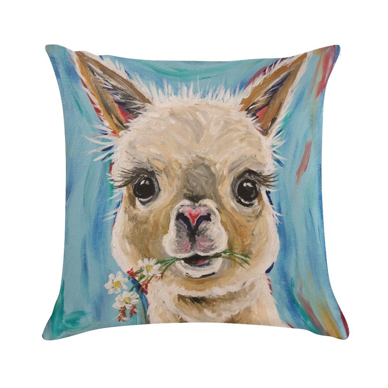 Alpaca Art Soft Shrink-Resistant Throw Pillow