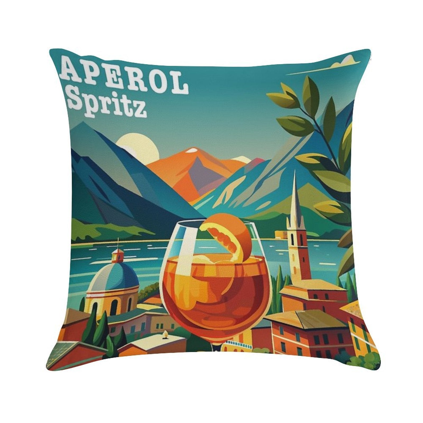 Aperol Spritz Poster Soft Home Decor Throw Pillow