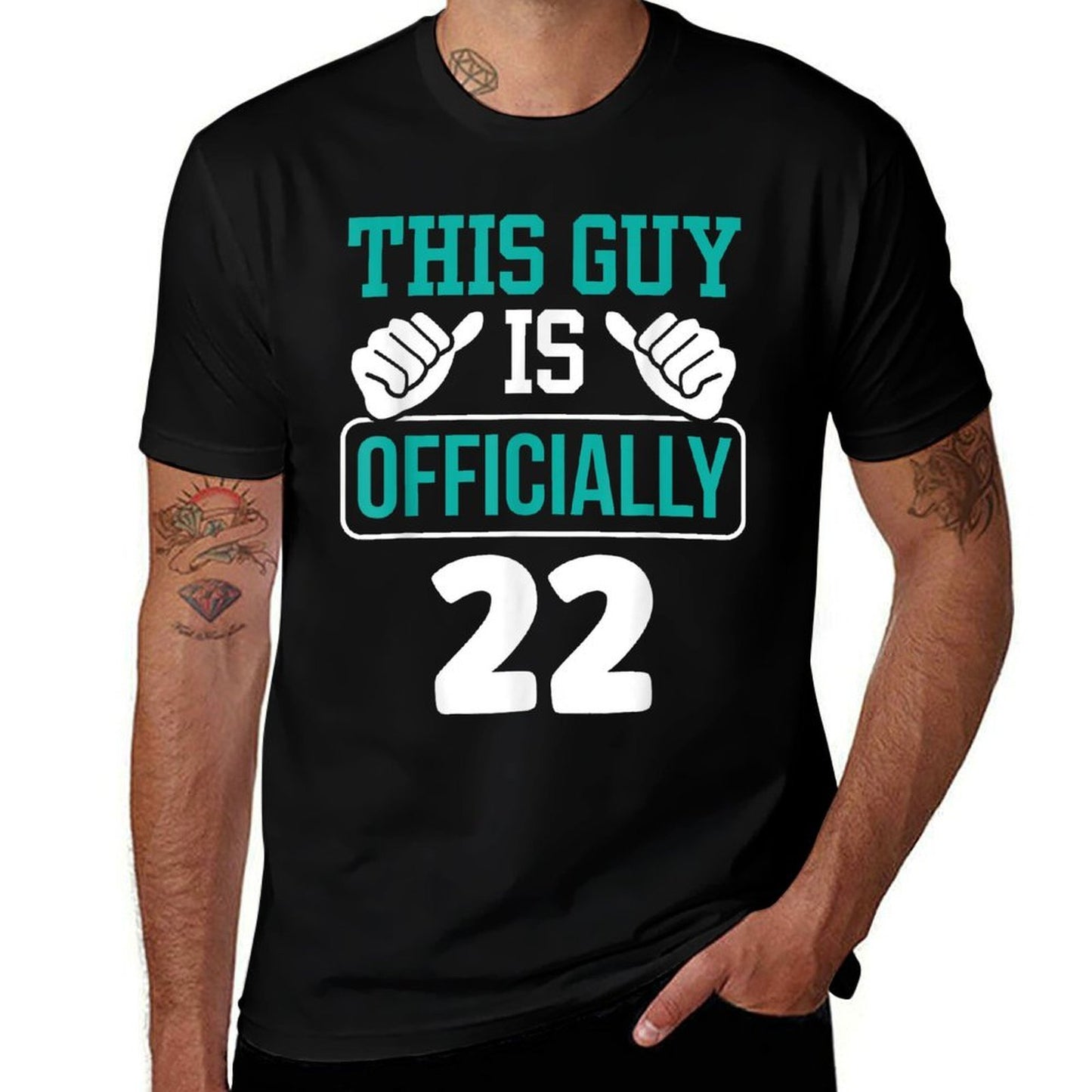 This Guy Is Officially 22 Celebration Birthday Party Slim-fit Cut T-Shirt