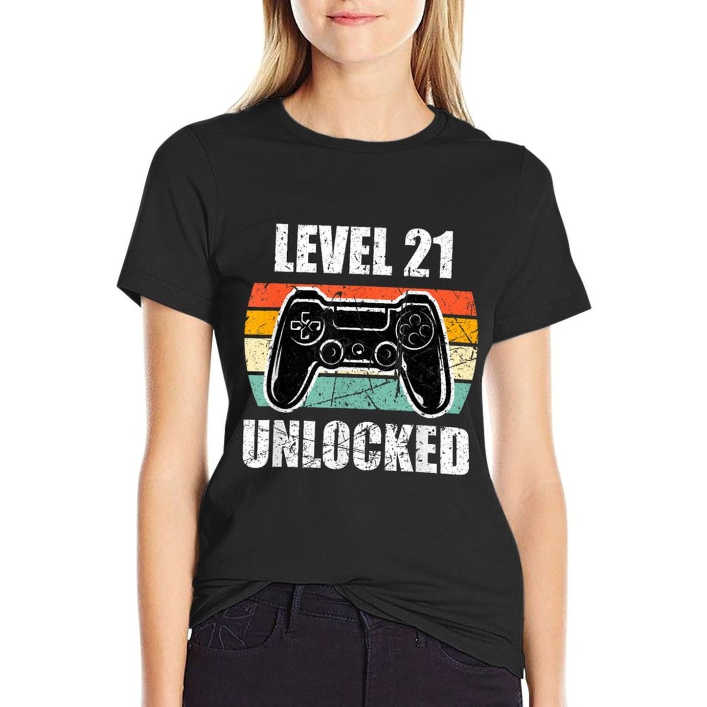 21st Birthday Gaming Vintage Gift 21 Year Old Gamer Graphic-printed T-Shirt