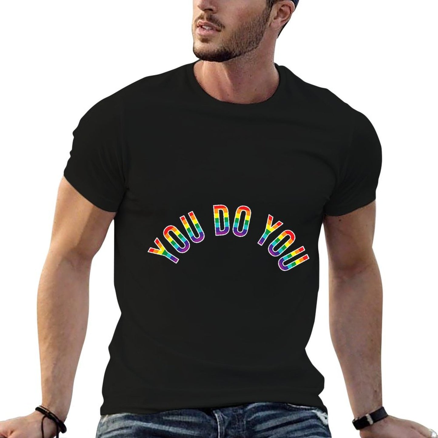 You Do You Rainbow Stripes Gay Pride Ally Lightweight T-Shirt