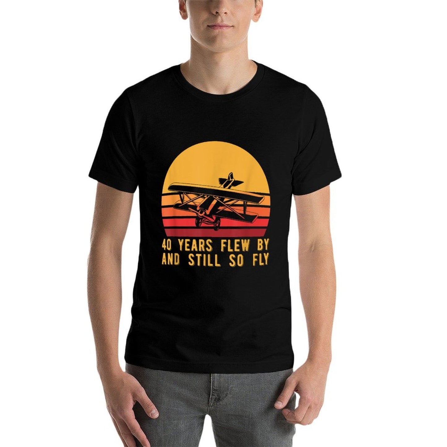 40th Birthday Biplane Turning 40 Airplane Pilot  Breathable T-Shirt