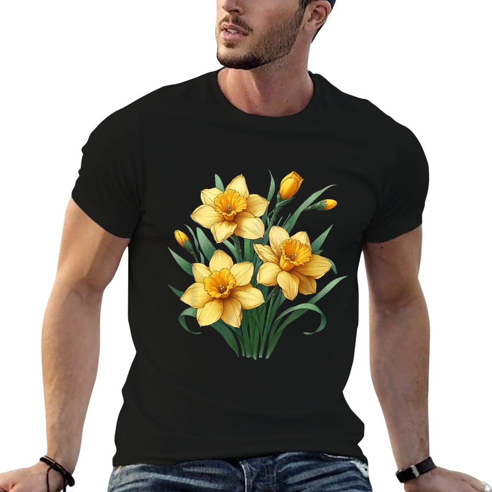 Aesthetic Daffodils Flowers, Spring, Garden  Stretchy T-Shirt