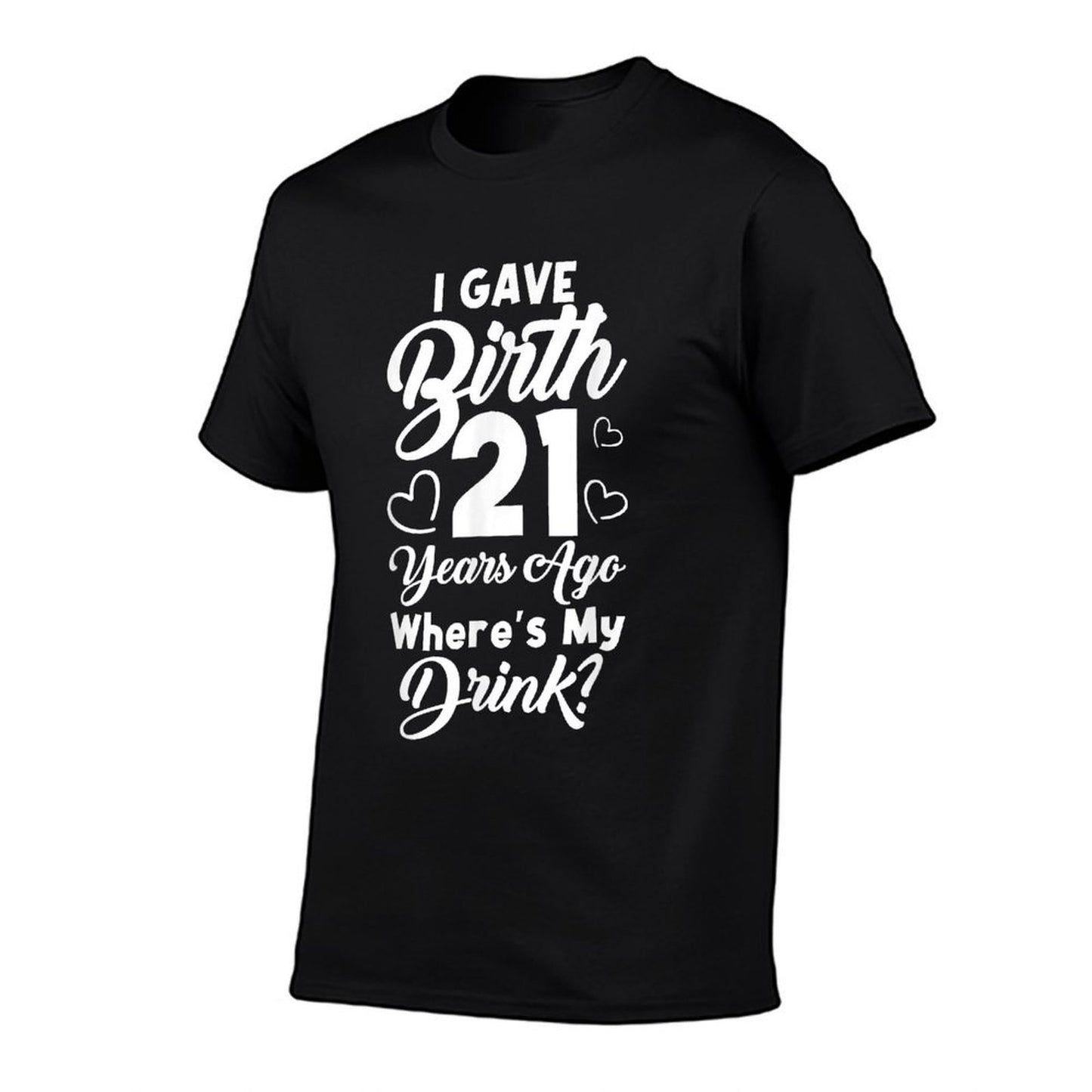 21st Birthday for Mom Gift 21 Year Old Child Son Daughter Ribbed Collar T-Shirt
