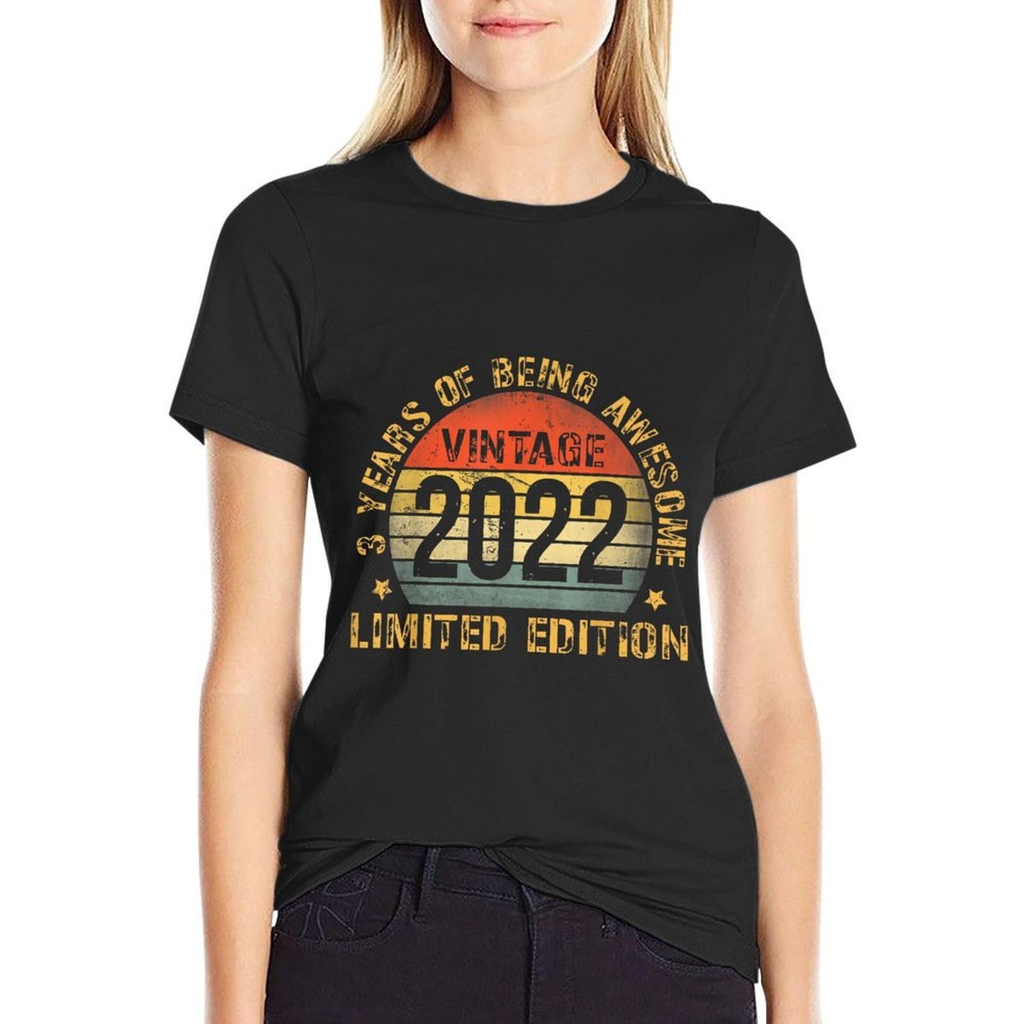 3 Year Old BDay Decorations Son Boy 3yr 2022 3rd Birthday Durable T-Shirt