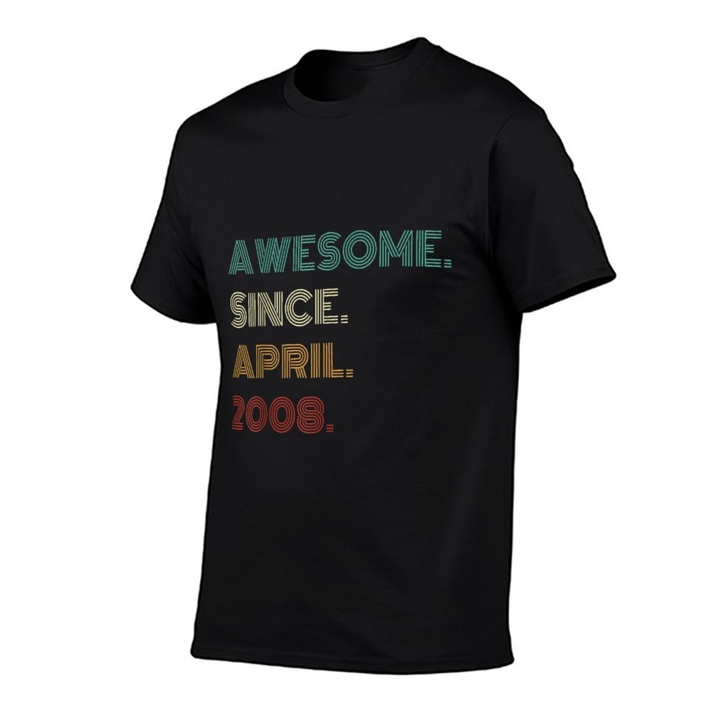 17 Years Old Awesome Since April 2008 17th Birthday Trendy Pattern T-Shirt