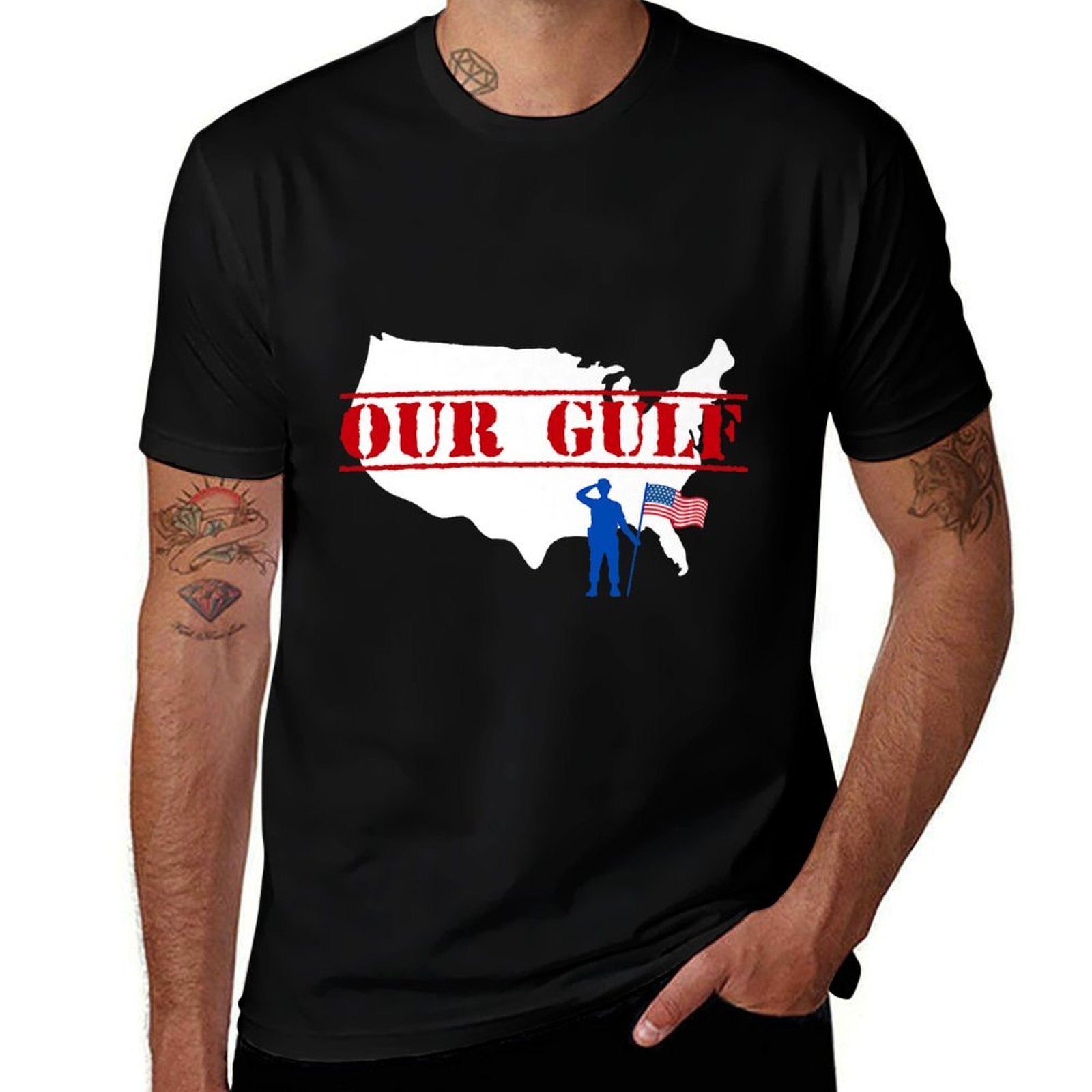 America's Gulf Premium  Ribbed Collar T-Shirt