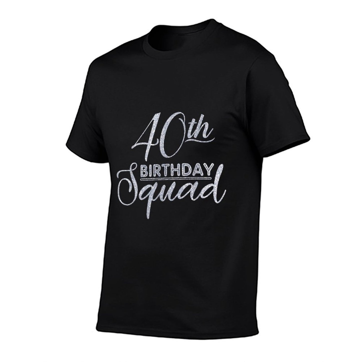 40th Birthday Squad Party 40 Years Old Silver Birthday  Rolled Sleeves T-Shirt