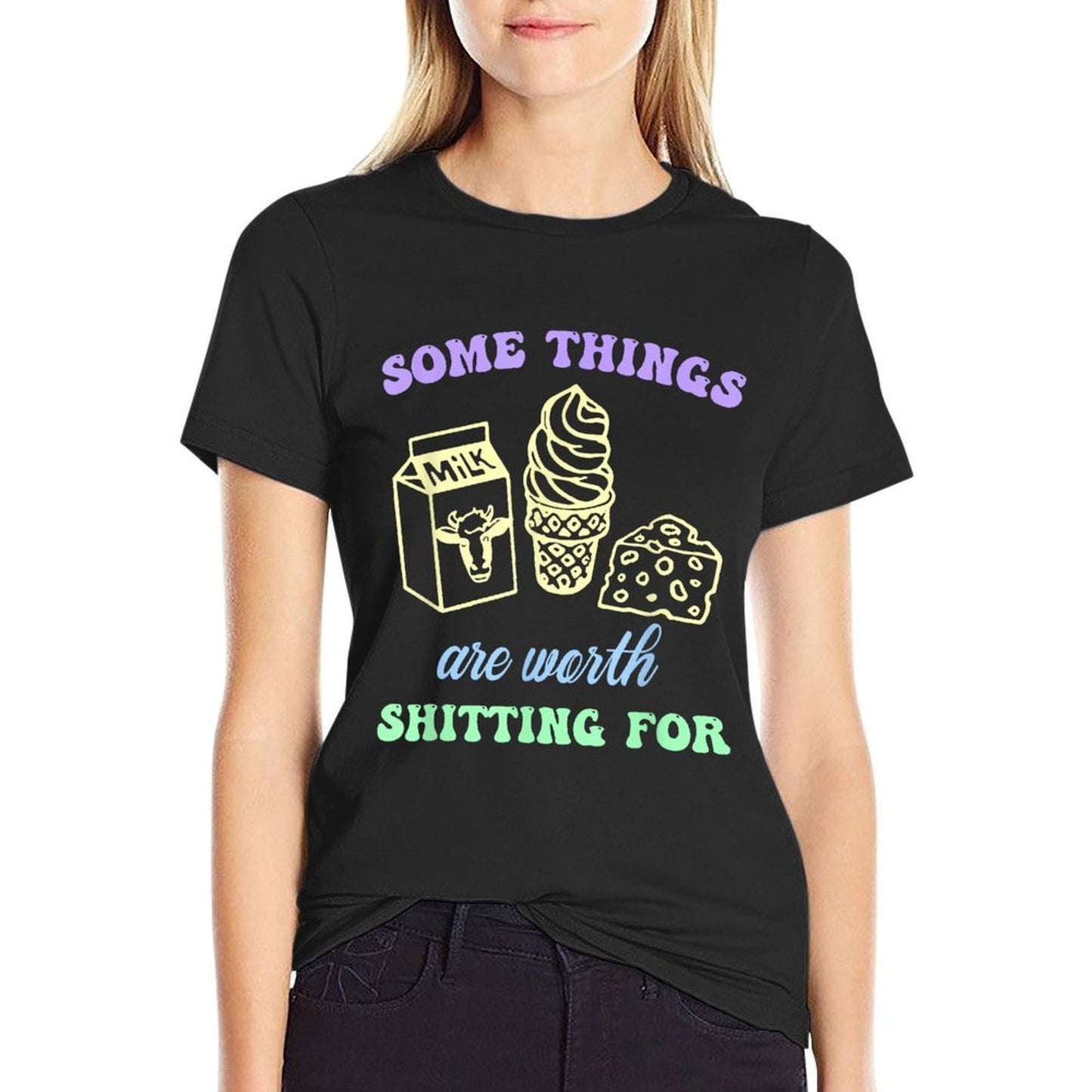 Some Things Are Worth Shitting For Funny Apparel High-quality Stitching T-Shirt