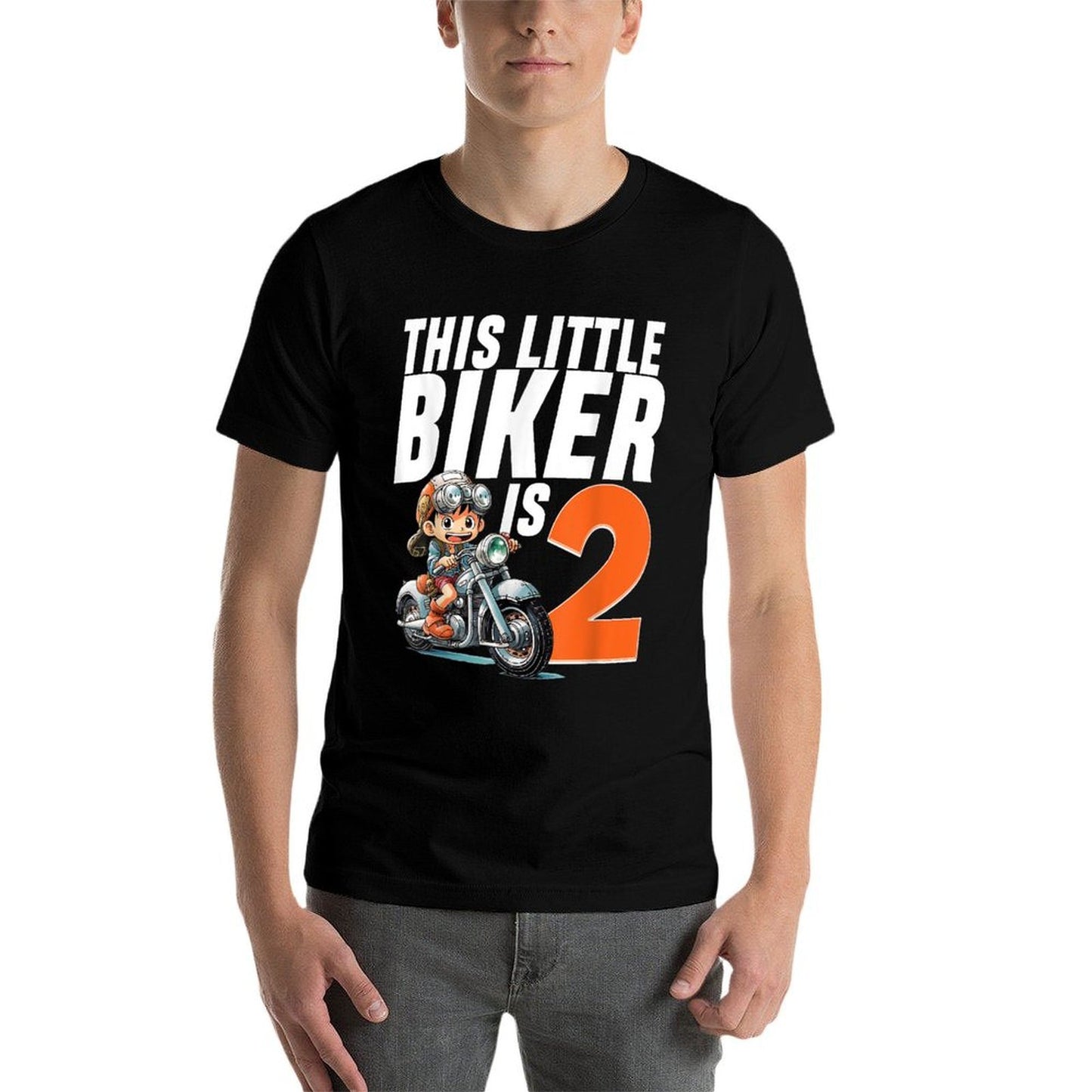 2nd Birthday Boys Motorcycle Biker 2 Year Old Gift Fade-proof Color T-Shirt