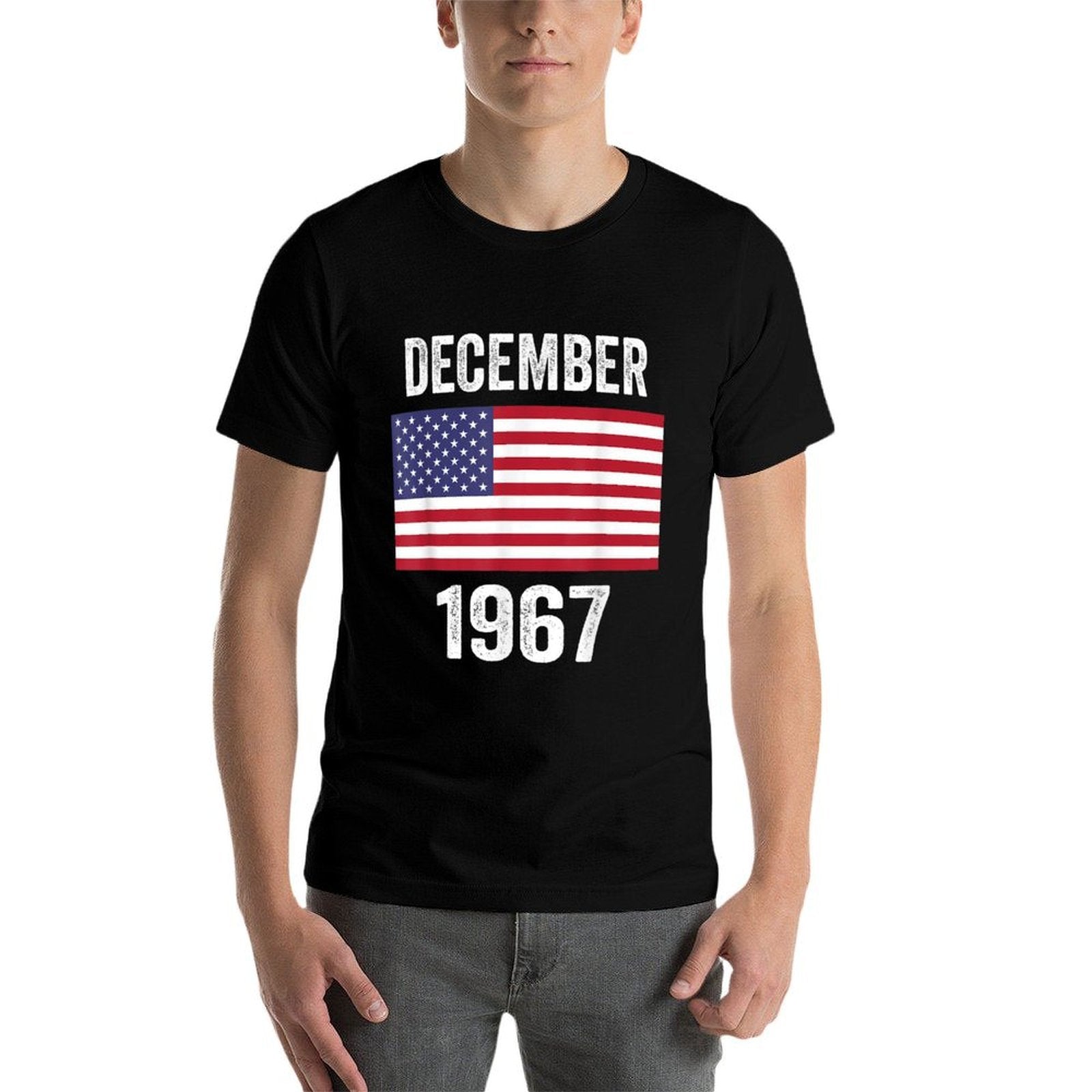 American December 1967 50 Years Old 50th Birthday  Summer-ready Fabric T-Shirt