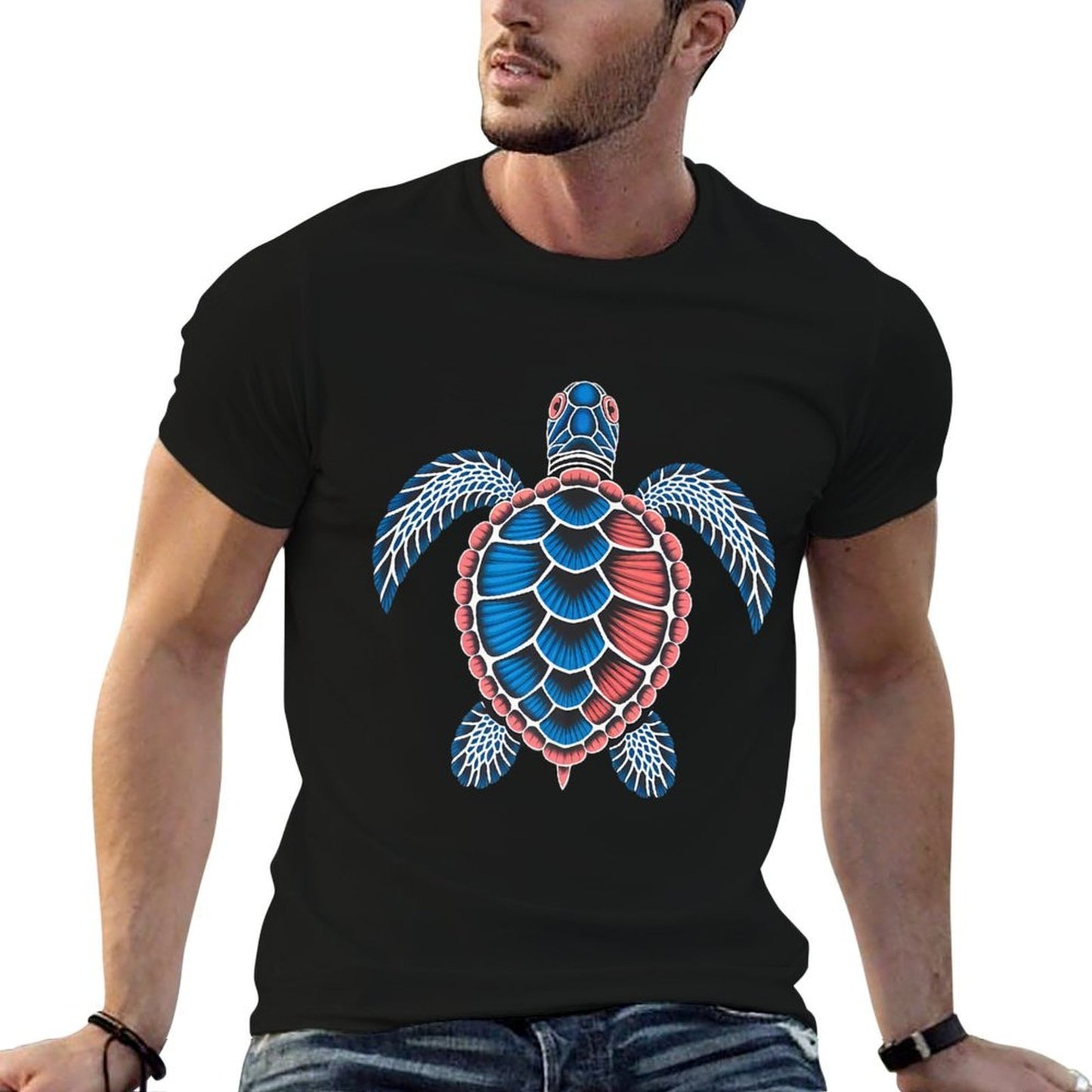 Tribal Design for Sea Turtle Lovers - Maori Sun Tribal Premium Moisture-wicking T-Shirt