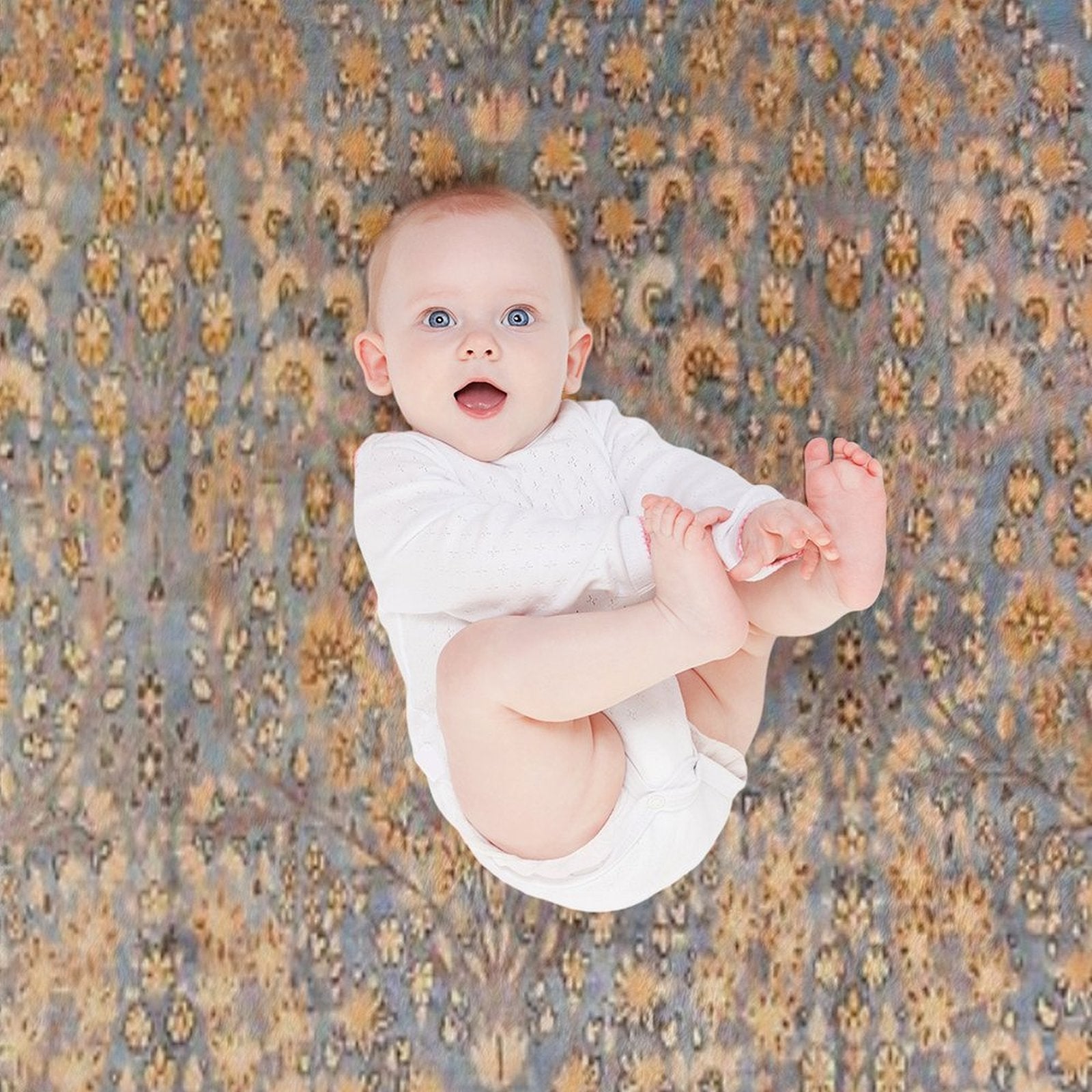 Antique Persian Kirman Rug Print Anti-pilling Throw Blanket