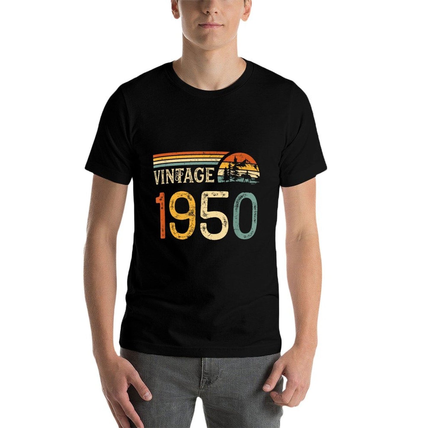 Vintage Made in 1950 Birthday Trendy Pattern T-Shirt