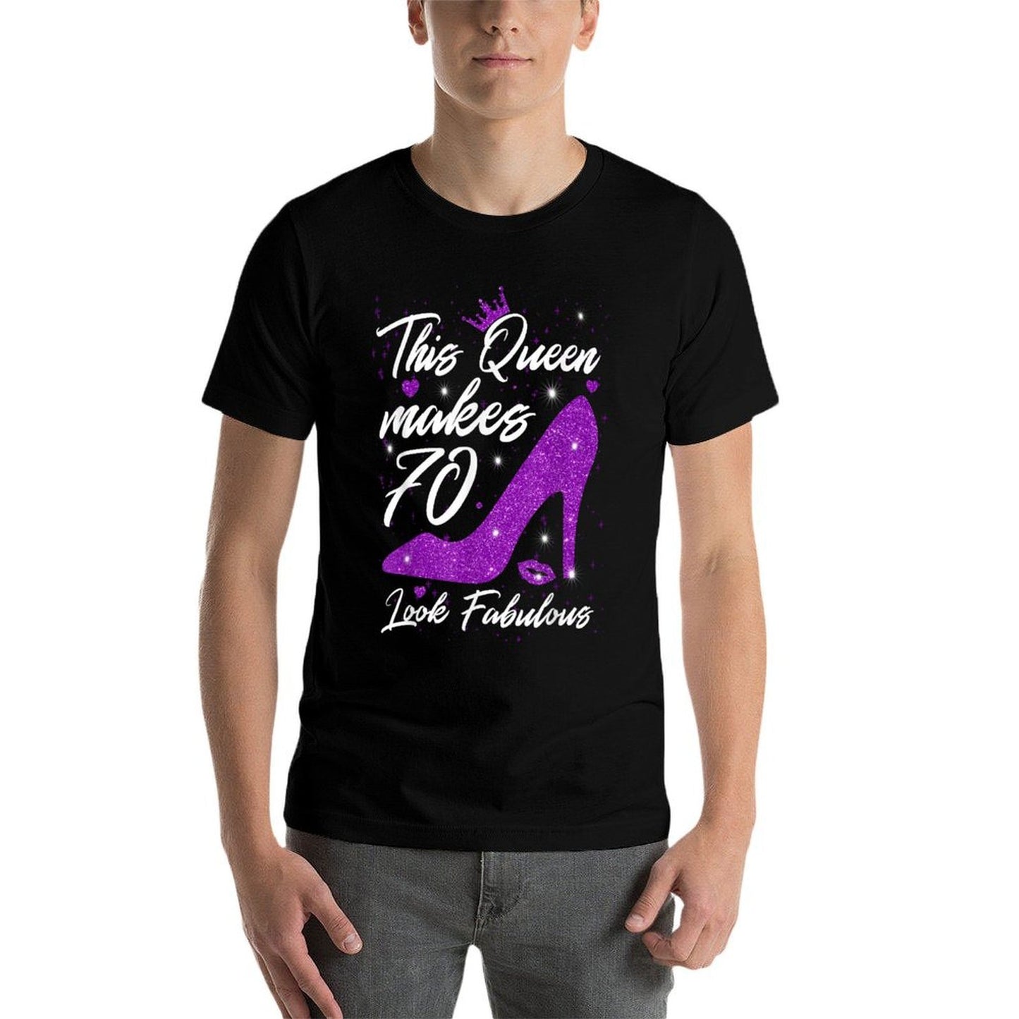 This Queen Makes 70 Look Fabulous 70th Birthday Summer-ready Fabric T-Shirt