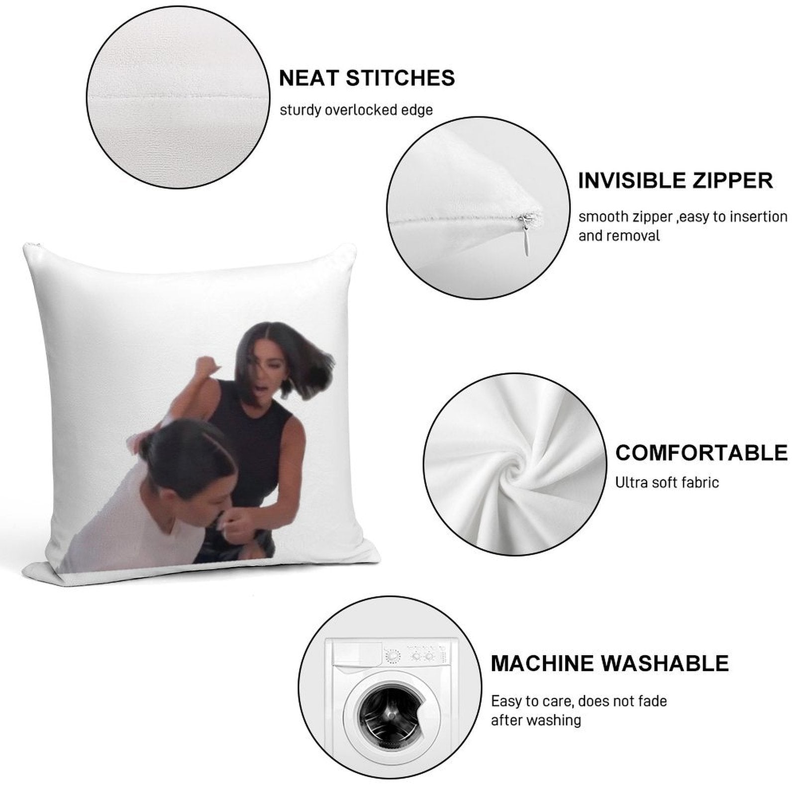 “literally I Will Fuck You Up” Soft Anti-Pilling Throw Pillow