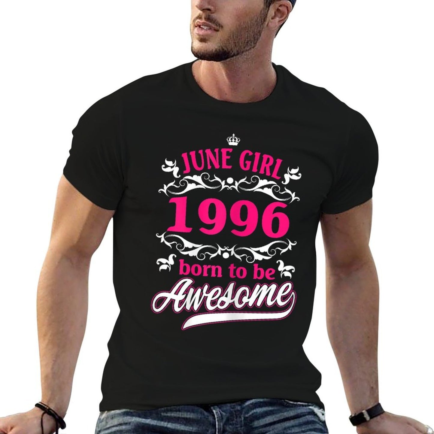 Womens Birthday Vintage Apparel June 1996 Born to Be Awesome Slim-fit Cut T-Shirt