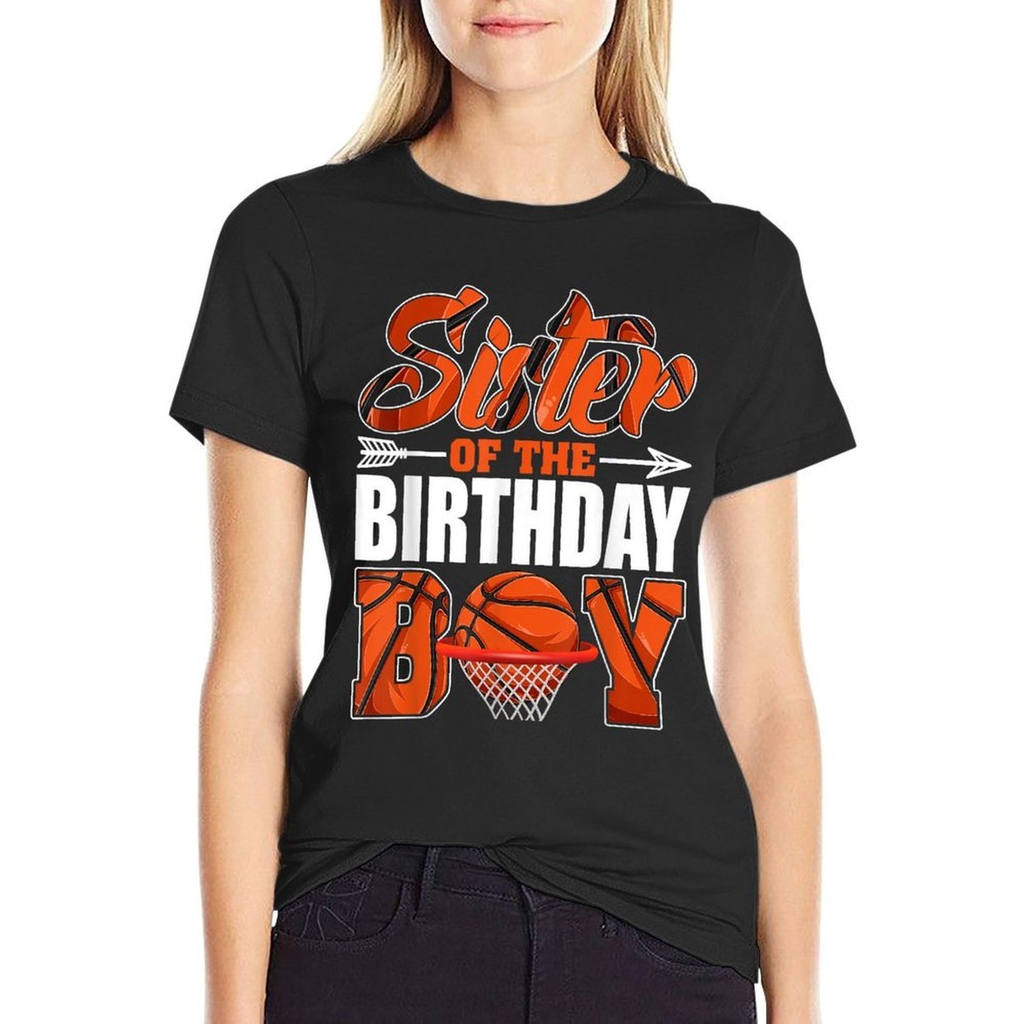 Sister Of Birthday Boy Basketball Matching Family Party Breathable T-Shirt