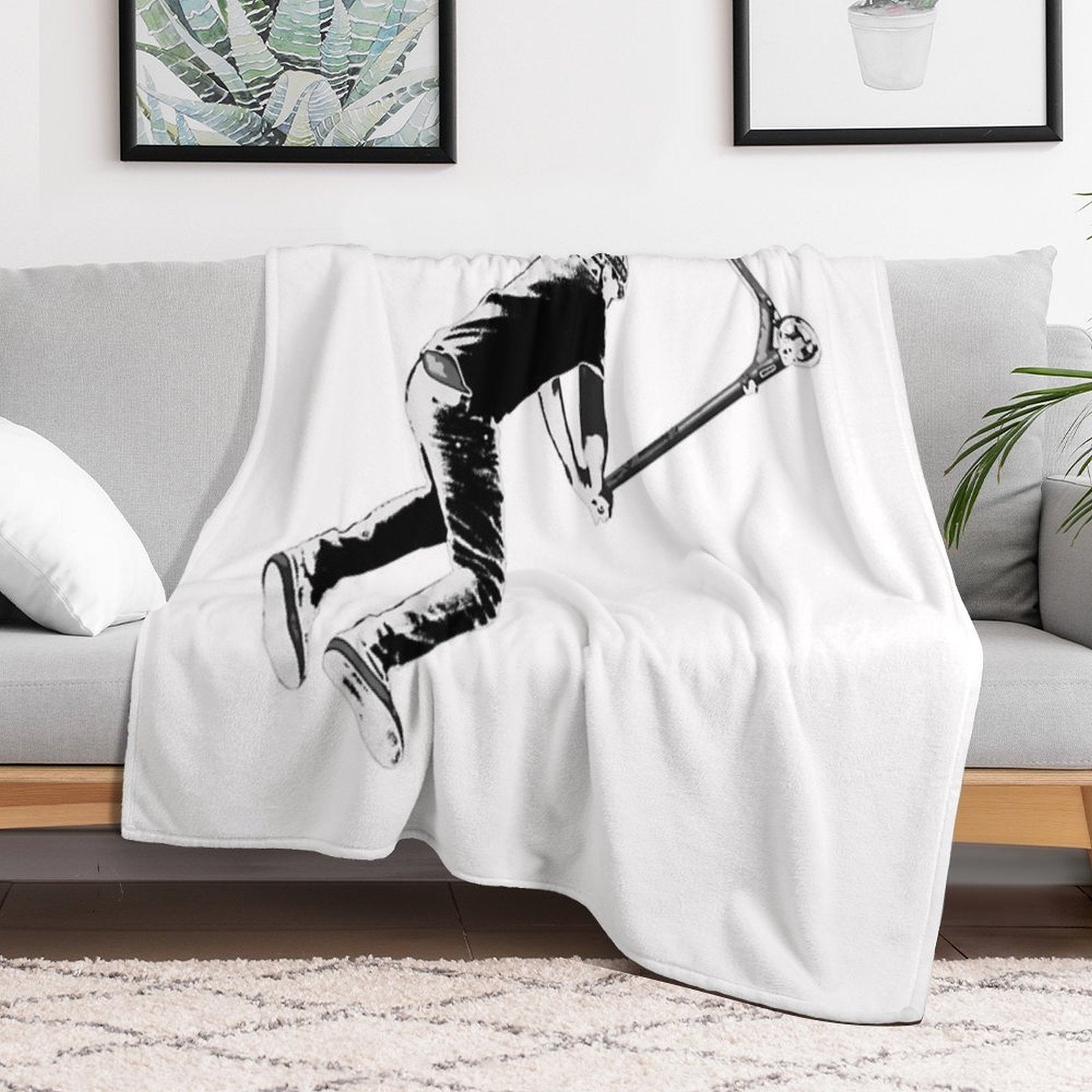 Holding On! - Stunt Scooter Move Anti-pilling Throw Blanket