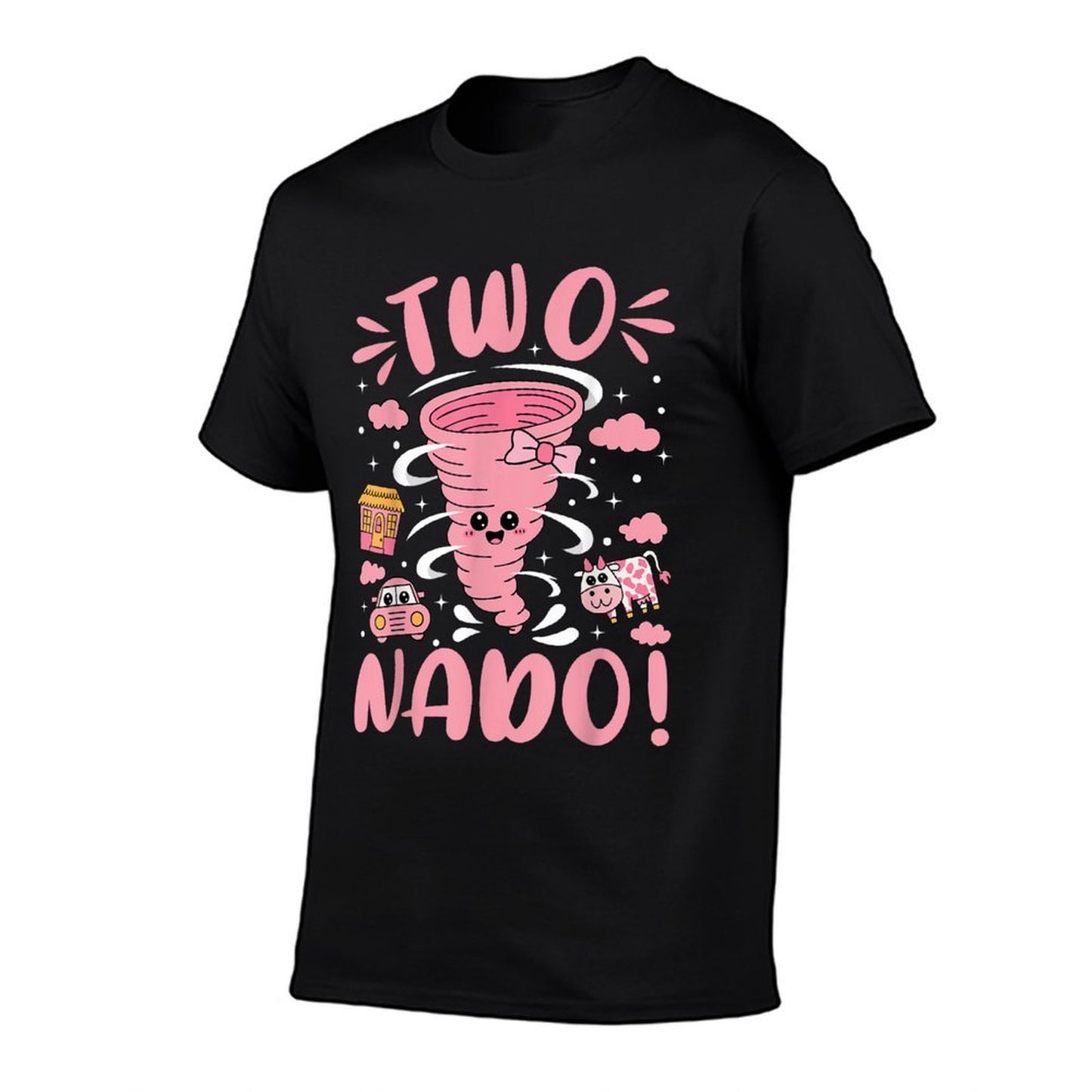 Two Nado Cute Birthday Tornado Girl Bow 2 Years Old Kids Odor-resistant T-Shirt