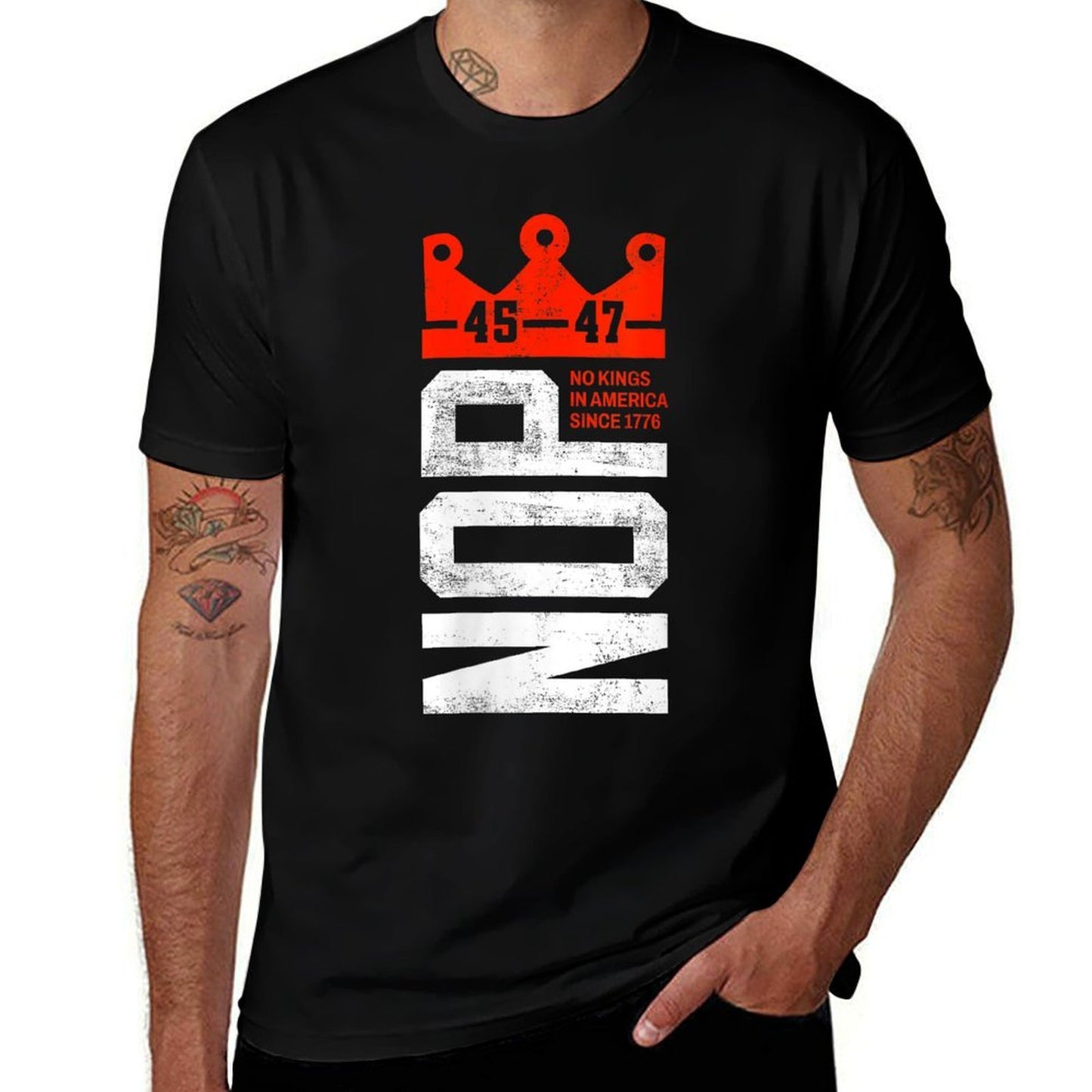 Womens No Kings Nope Anti 45 47 President Protest High-quality Stitching T-Shirt