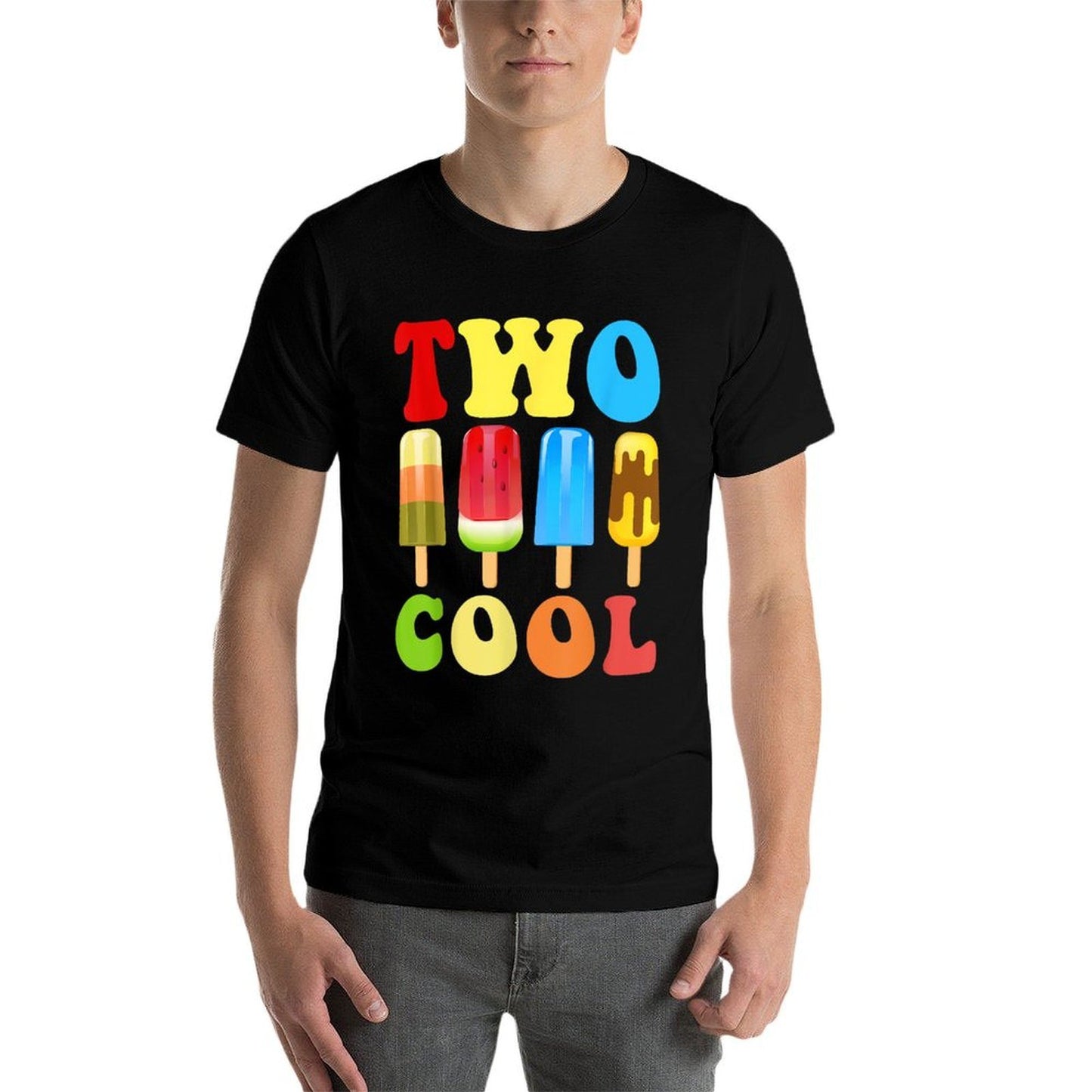 Two Cool Retro Floral Popsicle 2 Years Old Birthday Design Quick-drying T-Shirt