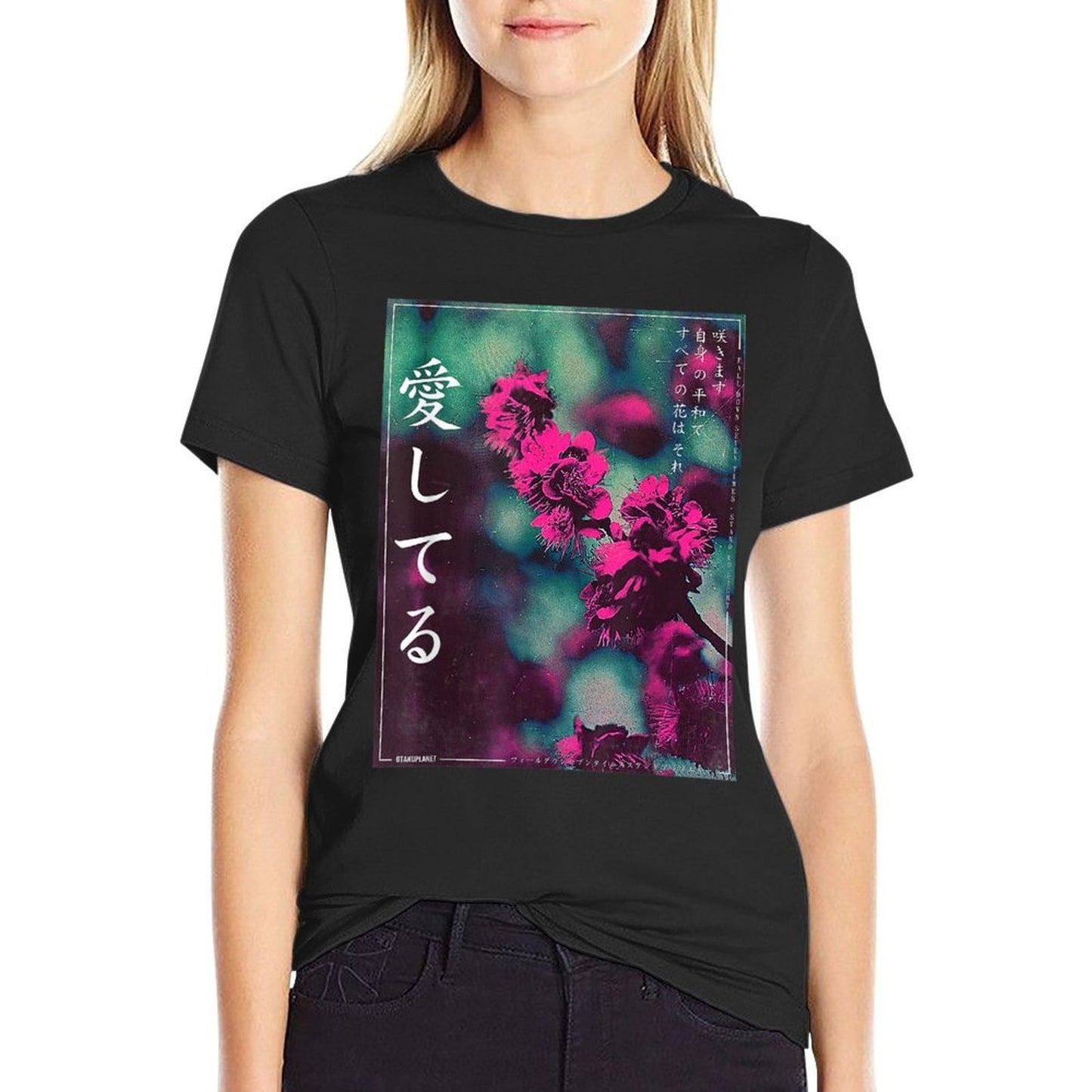 Vaporwave Retro Vibes Flower in Japanese Grunge Aesthetic  Tagless Design T-Shirt