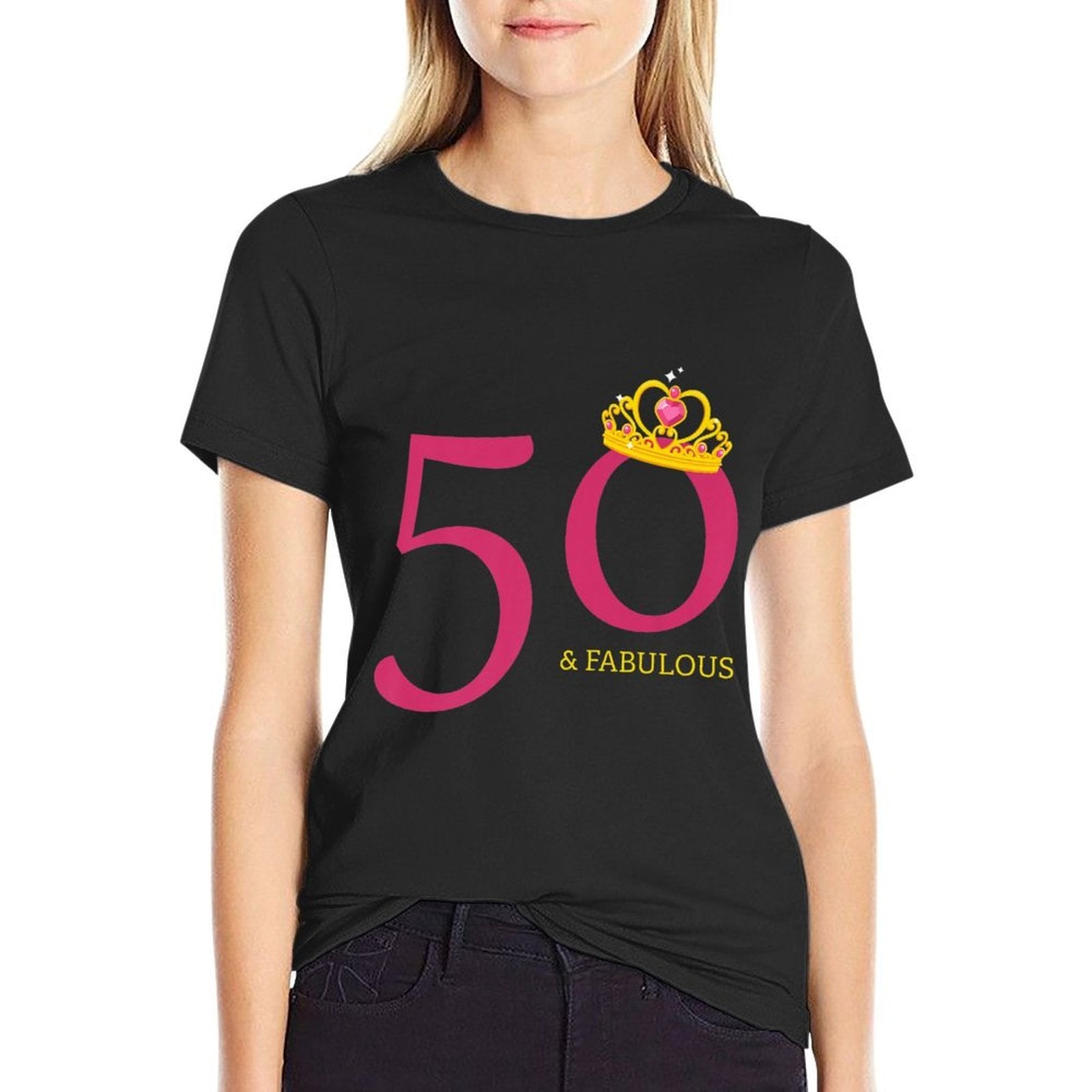 50th Birthday & Fabulous  Queen Women Ladies Gifts  Classic T-Shirt