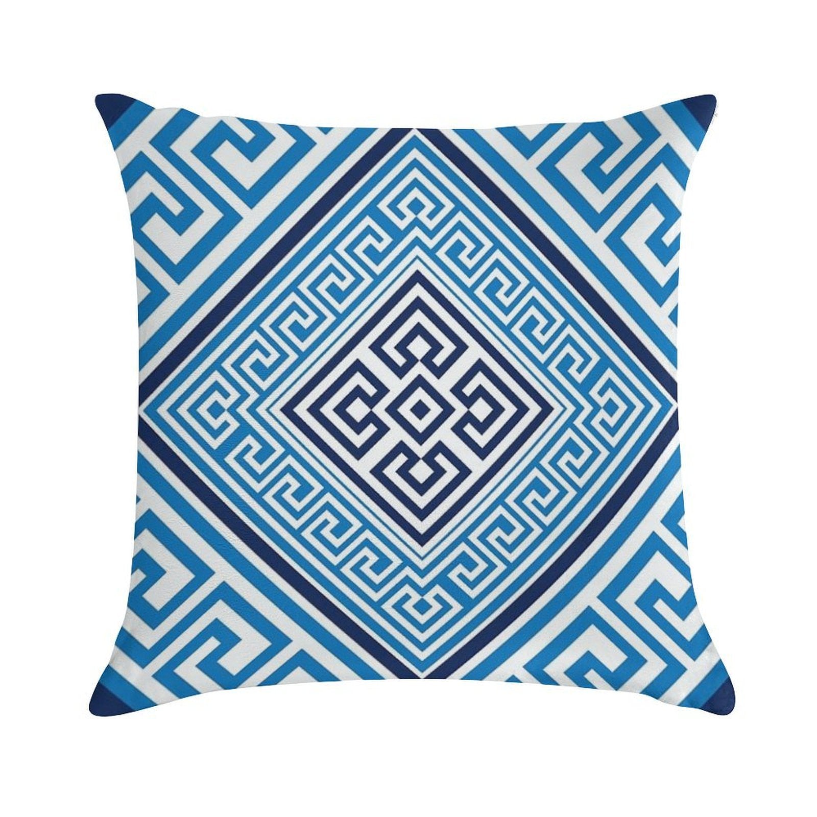 Greek Key Ornament - Santorini -Rhombus #2 Soft Ultra-Soft Texture Throw Pillow