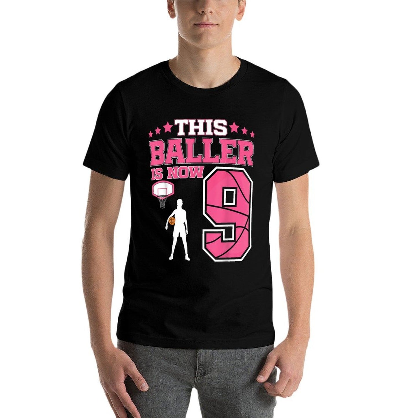 This Baller Is Now 9 Year Old Basketball 9th Birthday Girls Odor-resistant T-Shirt