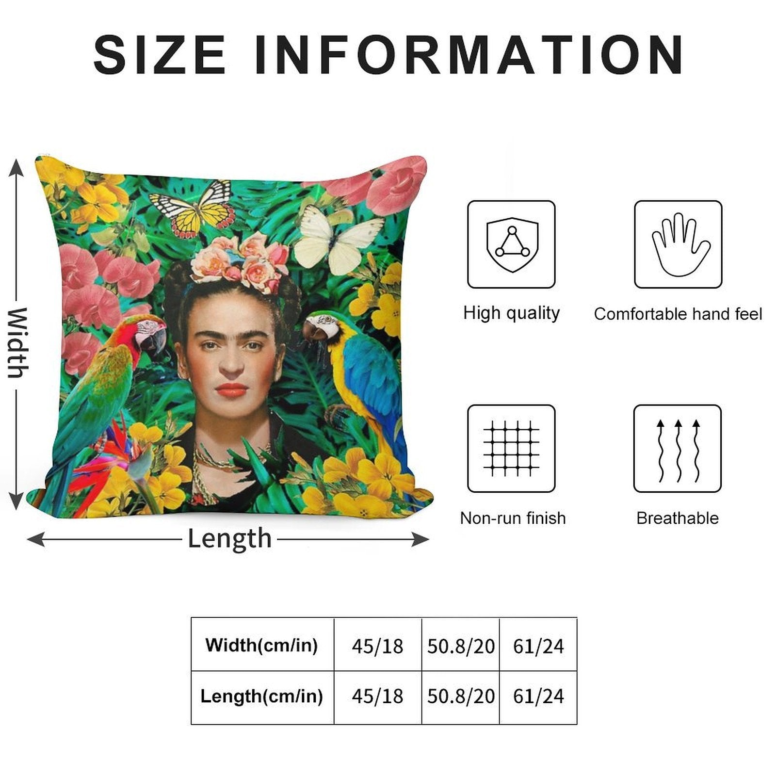 Frida Kahlo Into The Wild Soft High-Density Material Throw Pillow